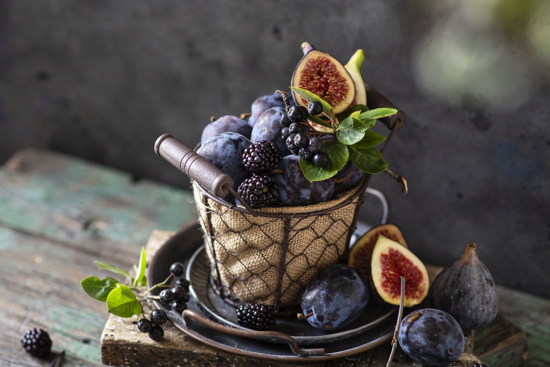 Download mobile wallpaper Fruits, Food, Still Life, Plum, Blackberry, Fruit, Fig for free.