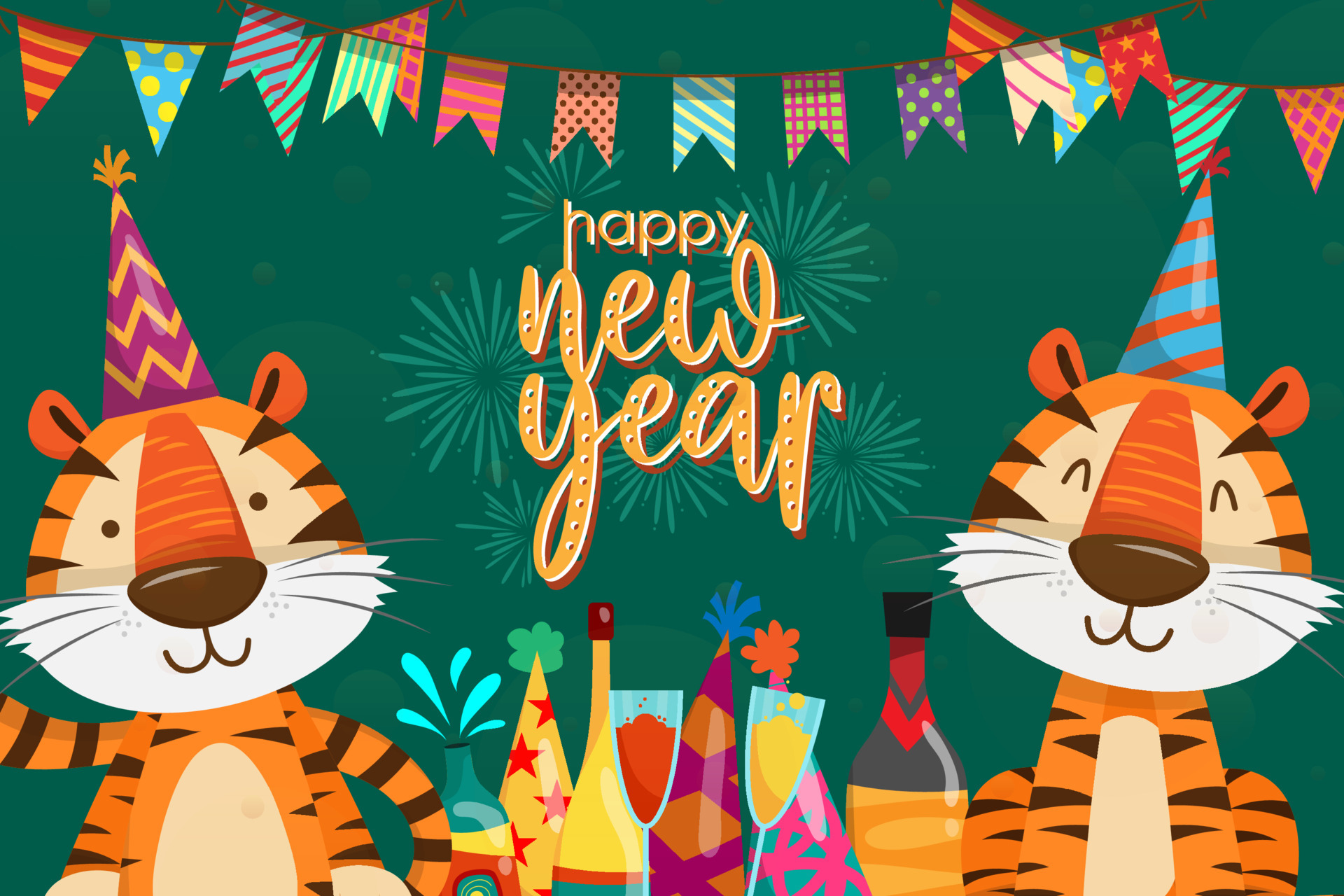 Free download wallpaper Holiday, Chinese New Year, Happy New Year, Year Of The Tiger on your PC desktop