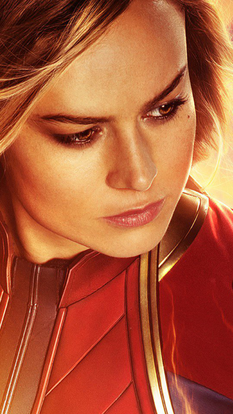 Handy-Wallpaper Blond, Blondinen, Braune Augen, Filme, Superheld, Darstellerin, Captain Marvel, Brie Larson kostenlos herunterladen.