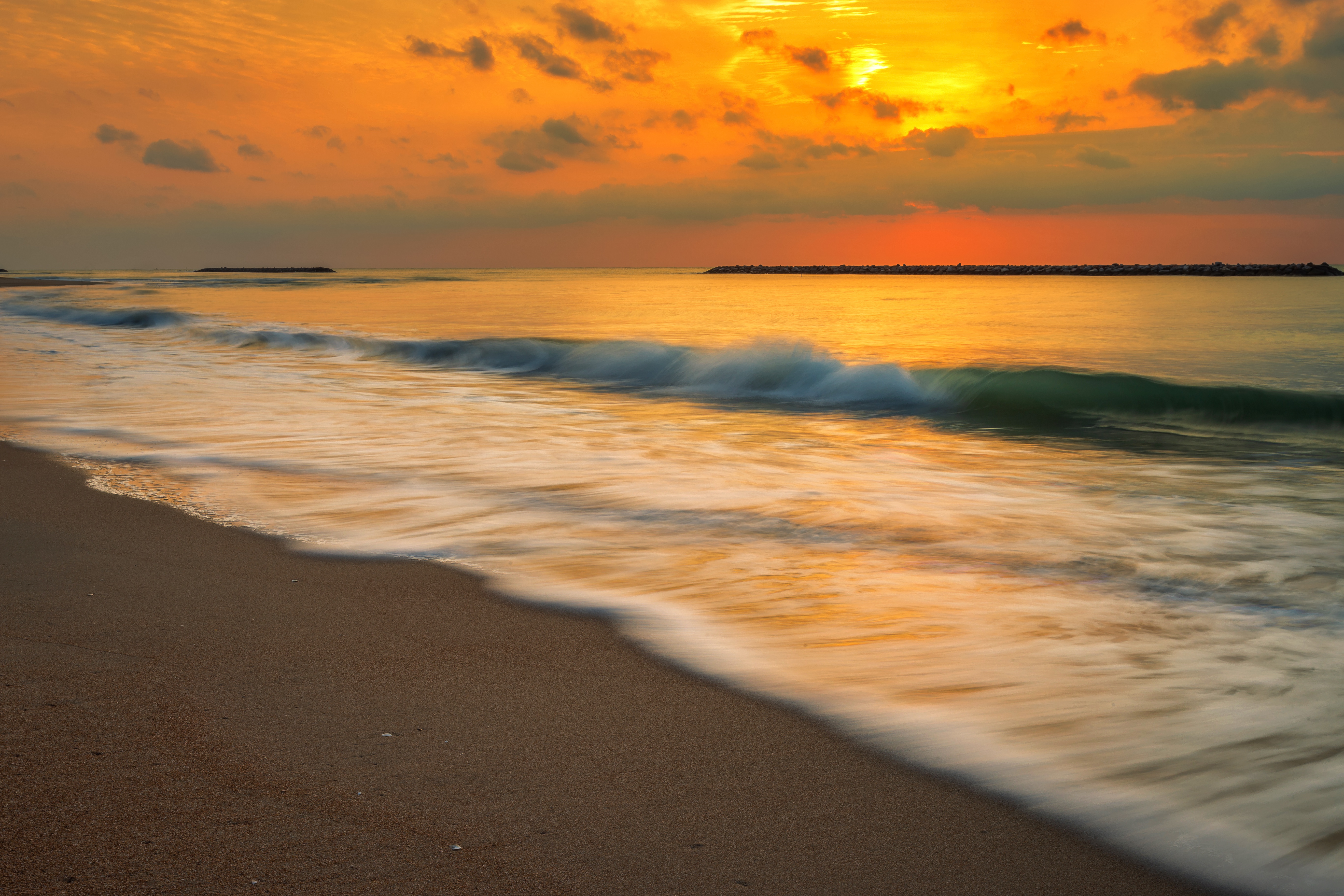 Handy-Wallpaper Natur, Horizont, Ozean, Himmel, Sonnenuntergang, Erde/natur kostenlos herunterladen.