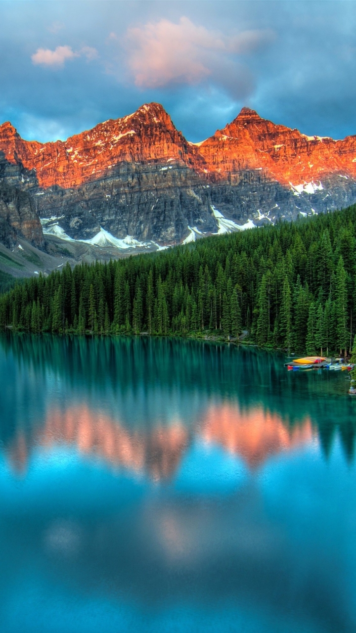 Скачати мобільні шпалери Озера, Гора, Озеро, Канада, Земля, Альберта, Національний Парк Банф, Озеро Морейн безкоштовно.