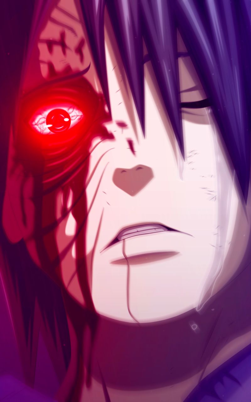 Download mobile wallpaper Anime, Naruto, Blood, Sharingan (Naruto), Purple Hair, Obito Uchiha, Crying for free.