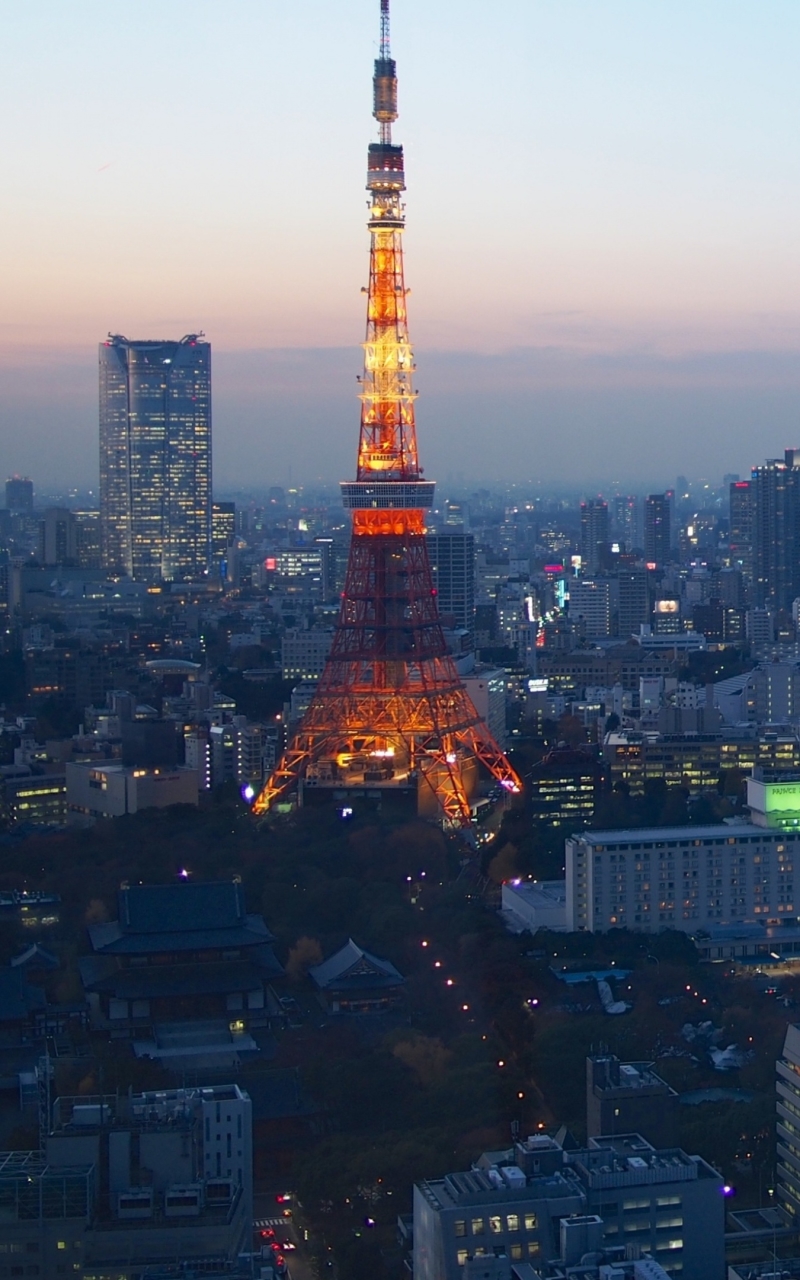 Handy-Wallpaper Städte, Dämmerung, Japan, Tokio, Menschengemacht, Tokyo Turm kostenlos herunterladen.