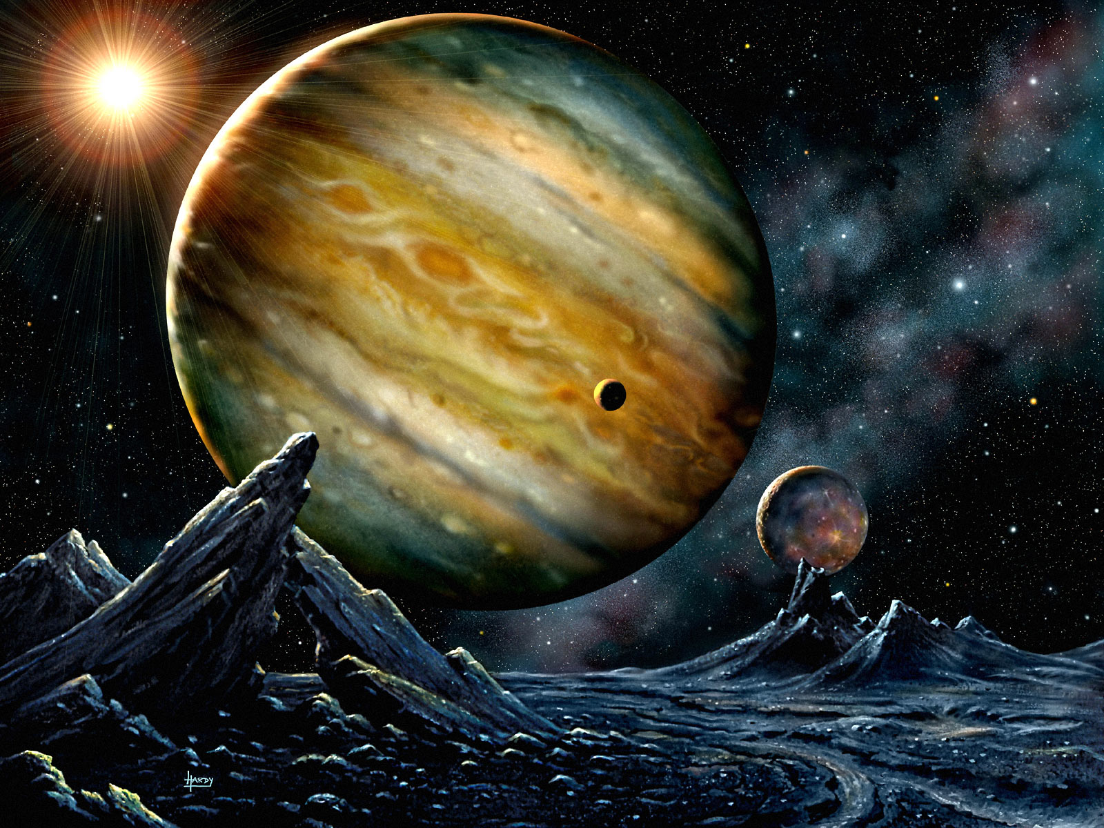 Download mobile wallpaper Landscape, Fantasy, Moon, Planet, Sci Fi for free.