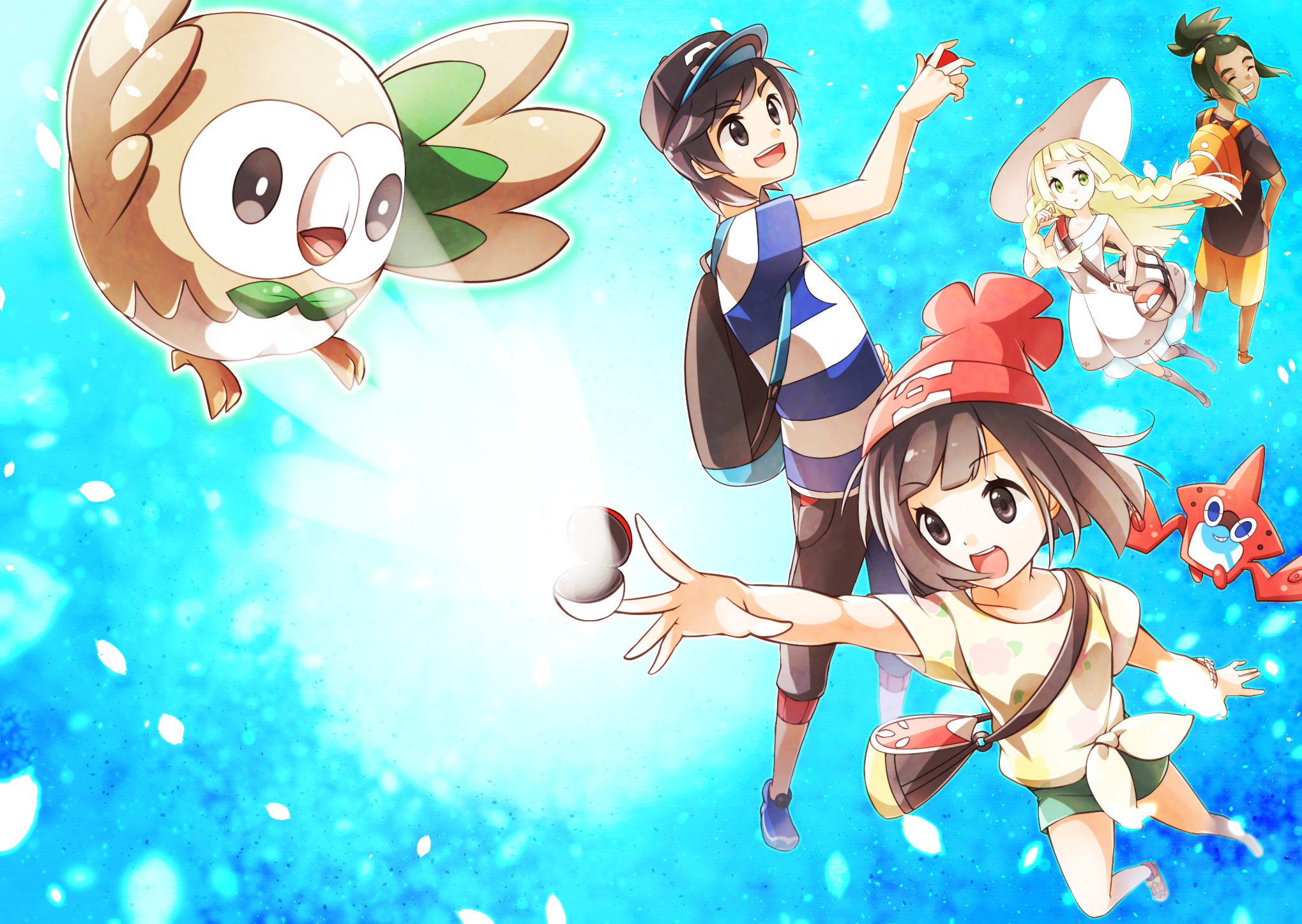 447507 Bild herunterladen computerspiele, pokémon: sonne und mond, elio (pokémon), hau (pokémon), lilli (pokémon), mond (pokémon), rotom (pokémon), rowlet (pokémon), selene (pokémon), pokémon - Hintergrundbilder und Bildschirmschoner kostenlos