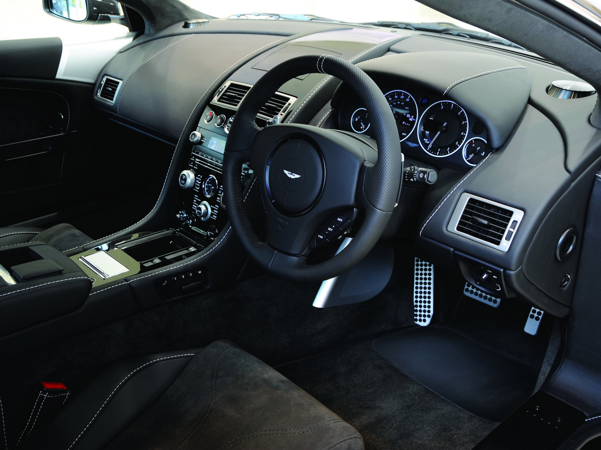 android rudder, steering wheel, interior, aston martin, cars, black, dbs, salon, speedometer, 2010