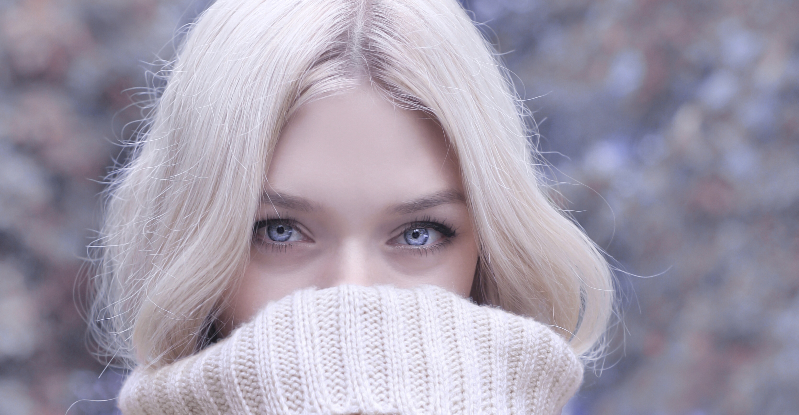 Download mobile wallpaper Blonde, Face, Model, Women, Blue Eyes for free.