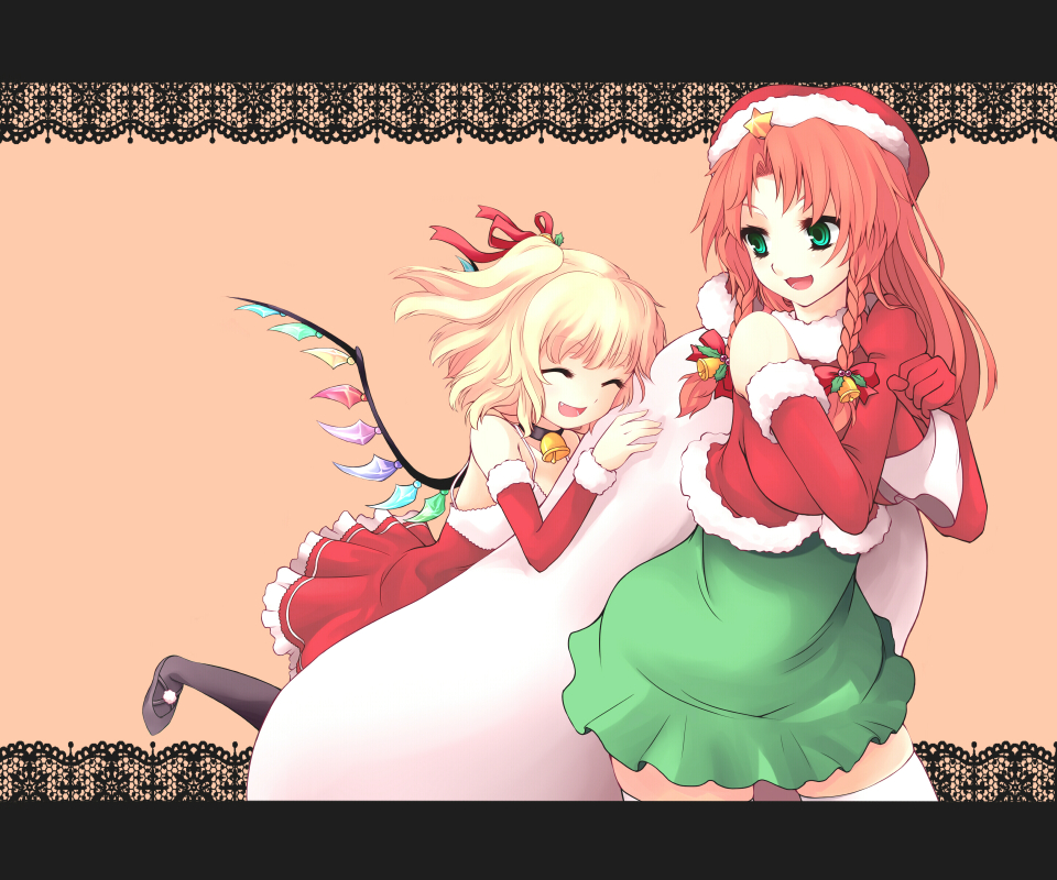 Free download wallpaper Anime, Flandre Scarlet, Touhou, Hong Meiling on your PC desktop