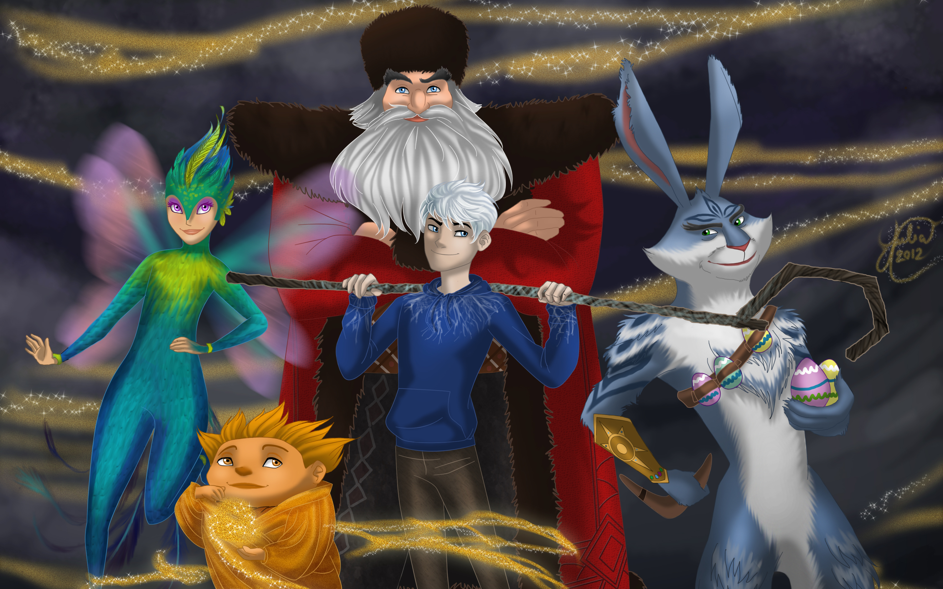 movie, rise of the guardians, e aster bunnymund, jack frost, north (rise of the guardians), tooth (rise of the guardians)