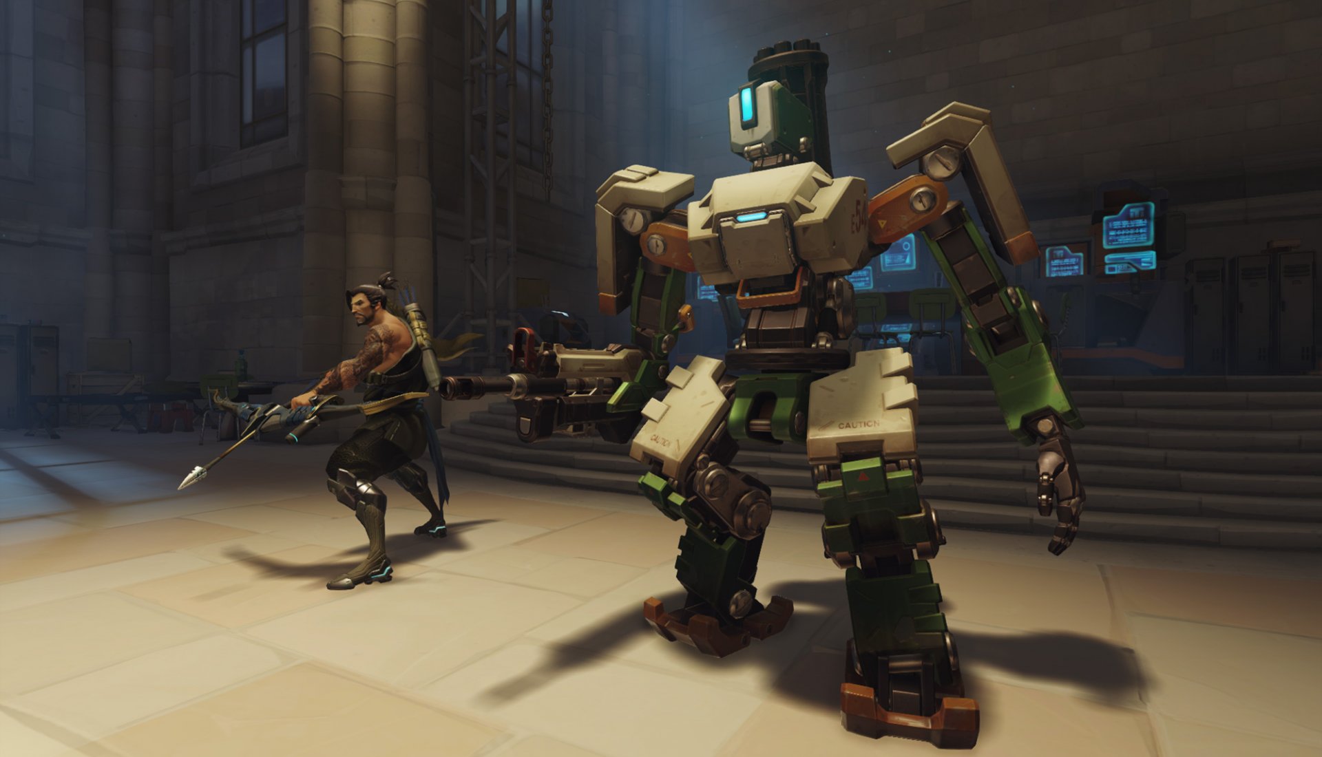 Download mobile wallpaper Overwatch, Video Game, Bastion (Overwatch), Hanzo (Overwatch) for free.