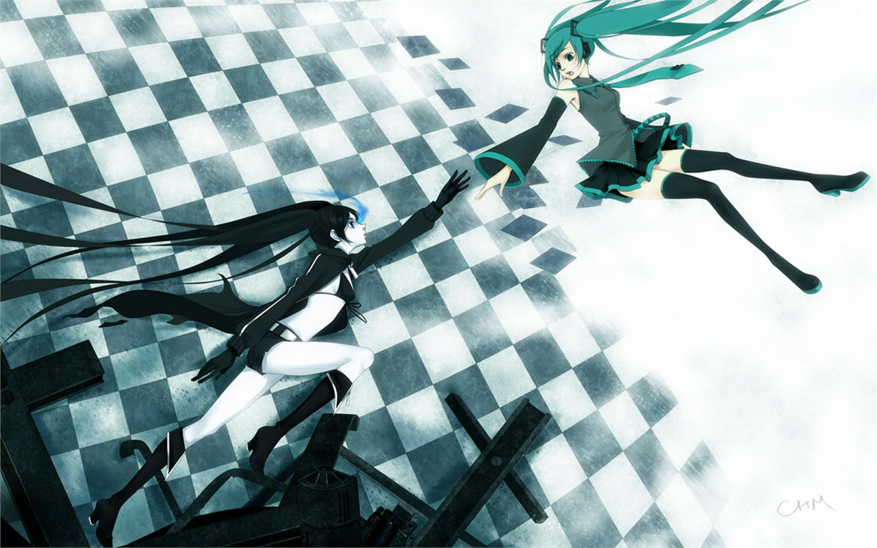 Download mobile wallpaper Anime, Black Rock Shooter, Hatsune Miku for free.