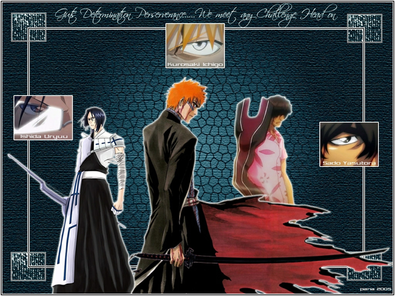 Download mobile wallpaper Anime, Bleach, Ichigo Kurosaki, Uryu Ishida, Yasutora Sado for free.