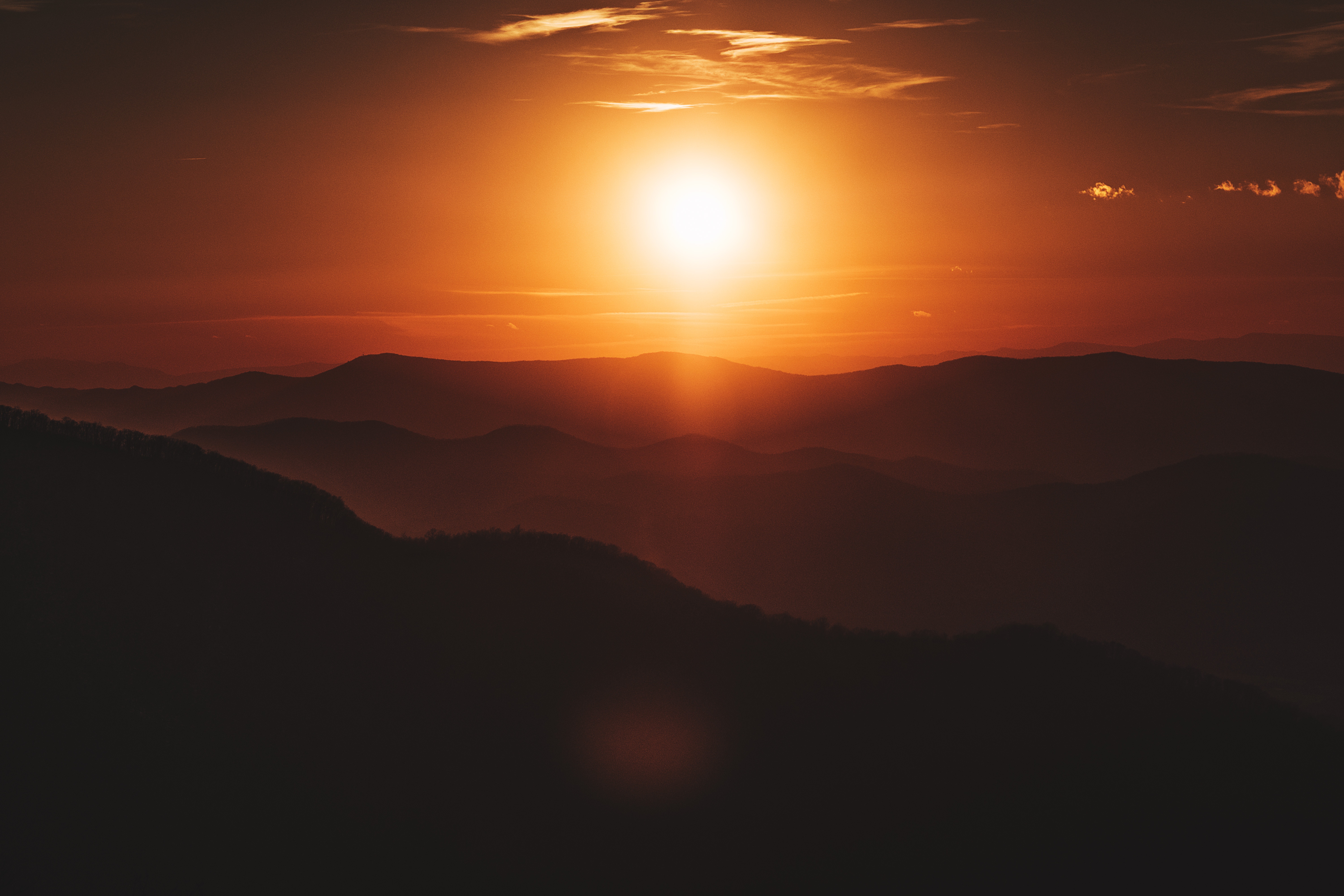 Free download wallpaper Nature, Sky, Hills, Sunset, Sun, Dark on your PC desktop