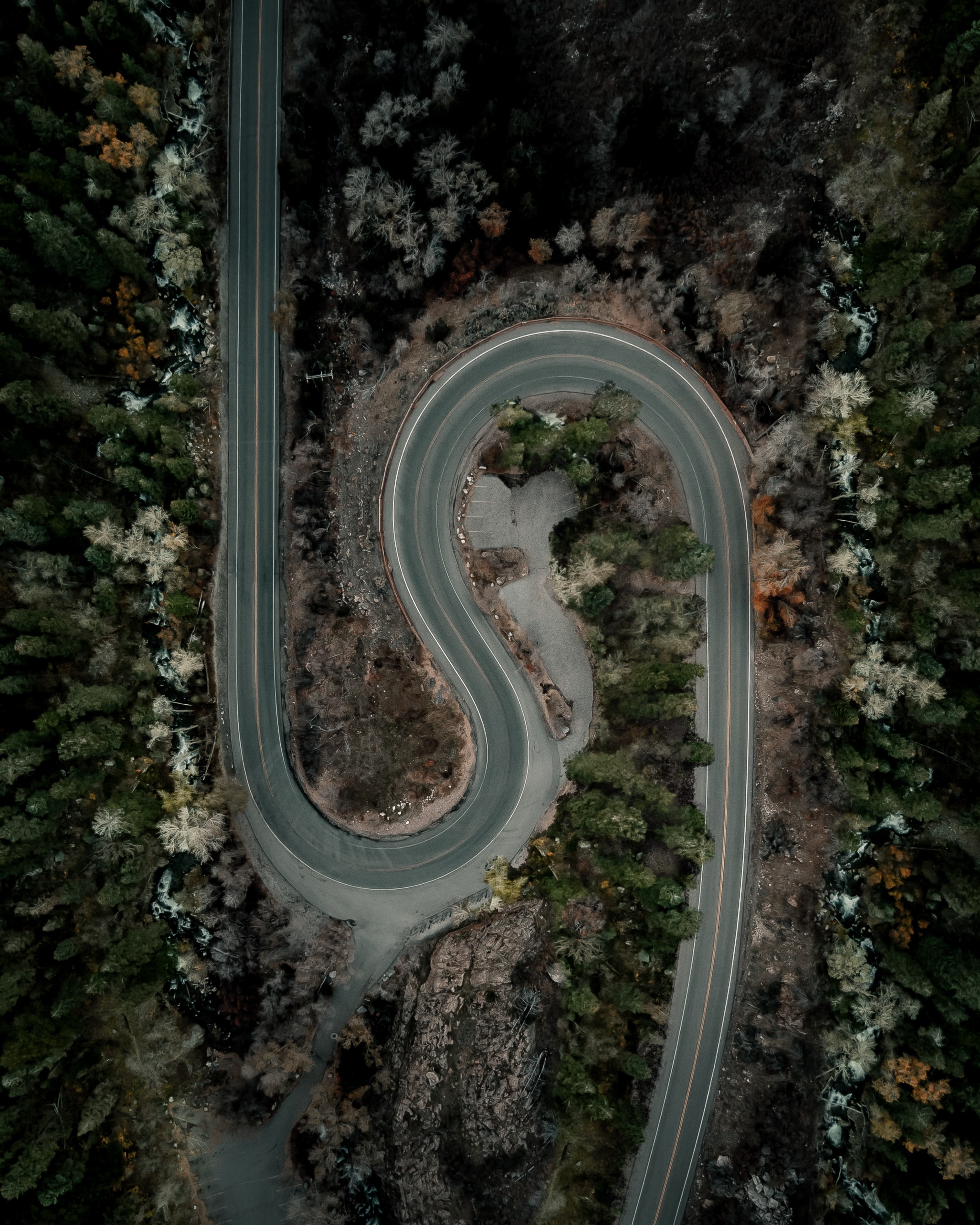 Download mobile wallpaper Nature, Road, View From Above, Forest, Relief for free.