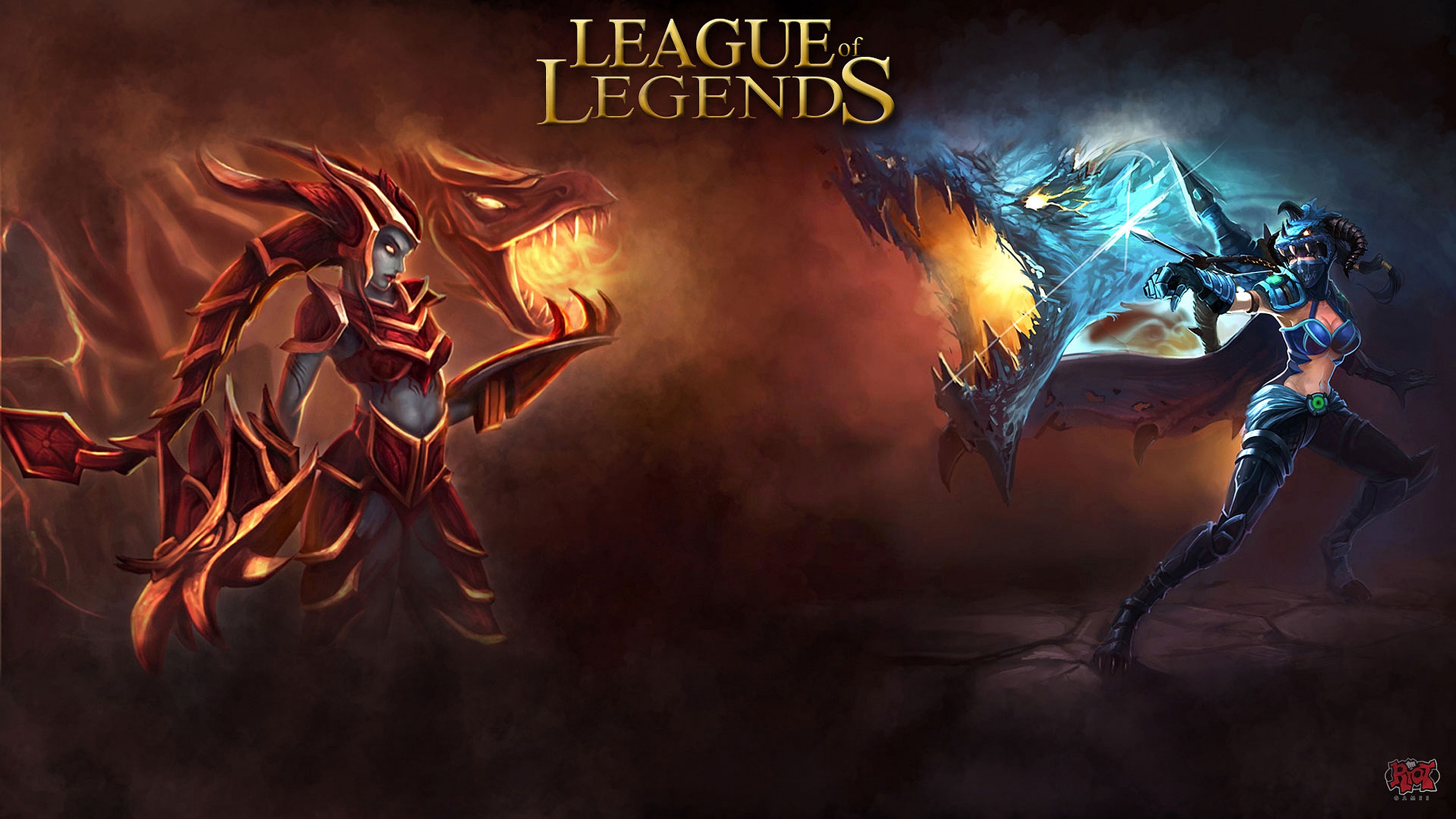 video game, league of legends, shyvana (league of legends), vayne (league of legends)