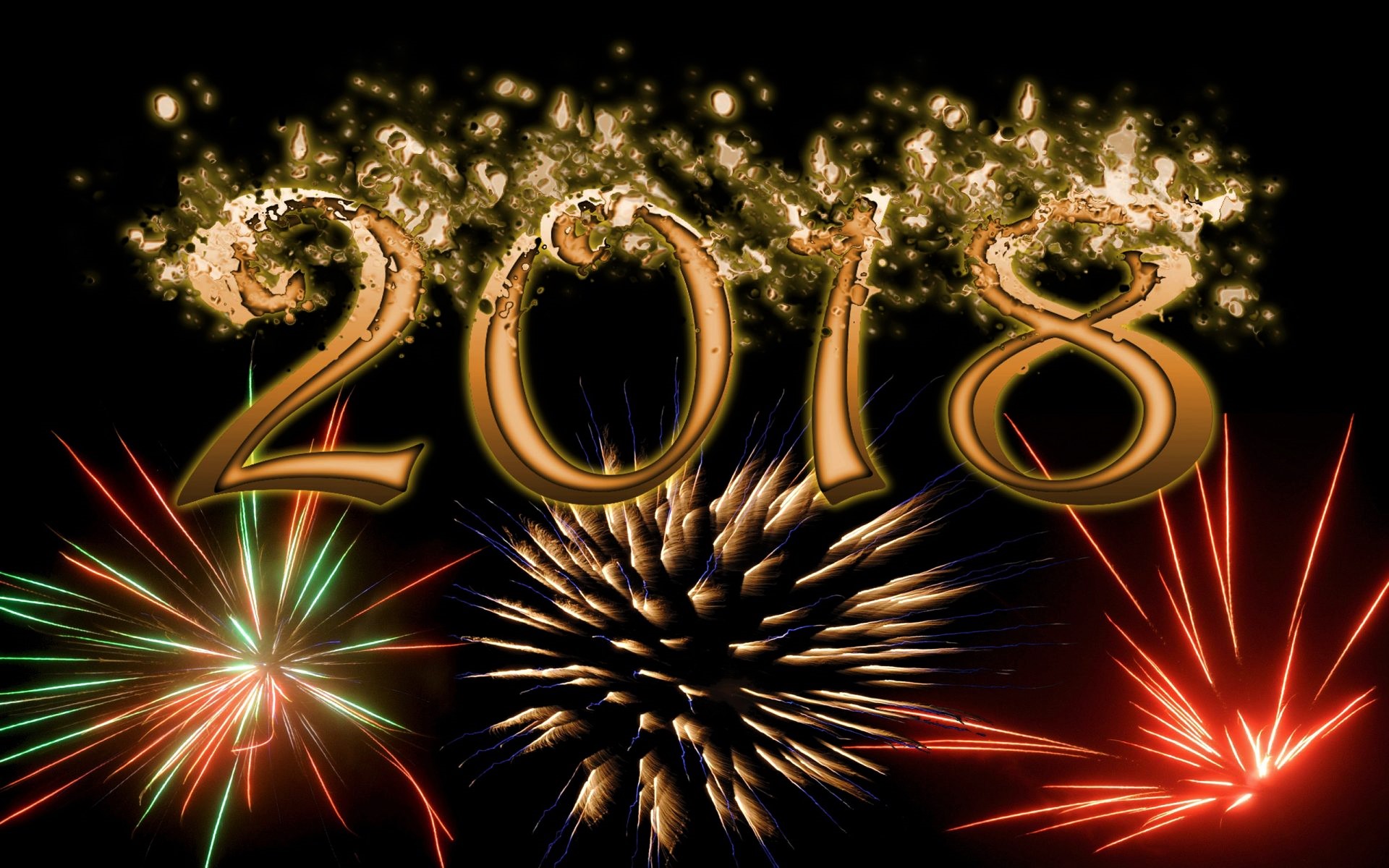 869926 baixar papel de parede feriados, ano novo 2018, fogos de artifício, ano novo - protetores de tela e imagens gratuitamente