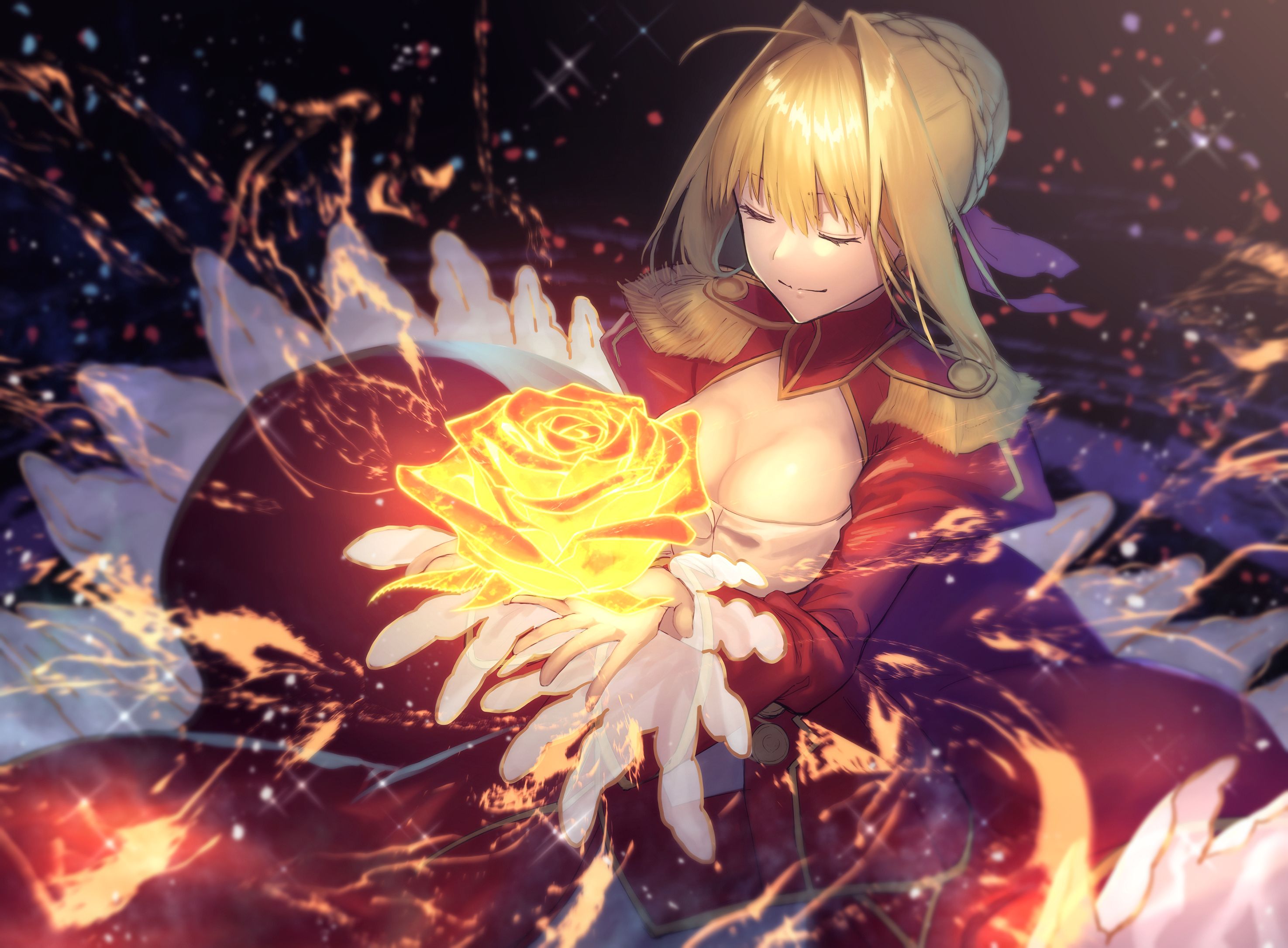 anime, fate/extra, red saber, saber (fate series), fate series