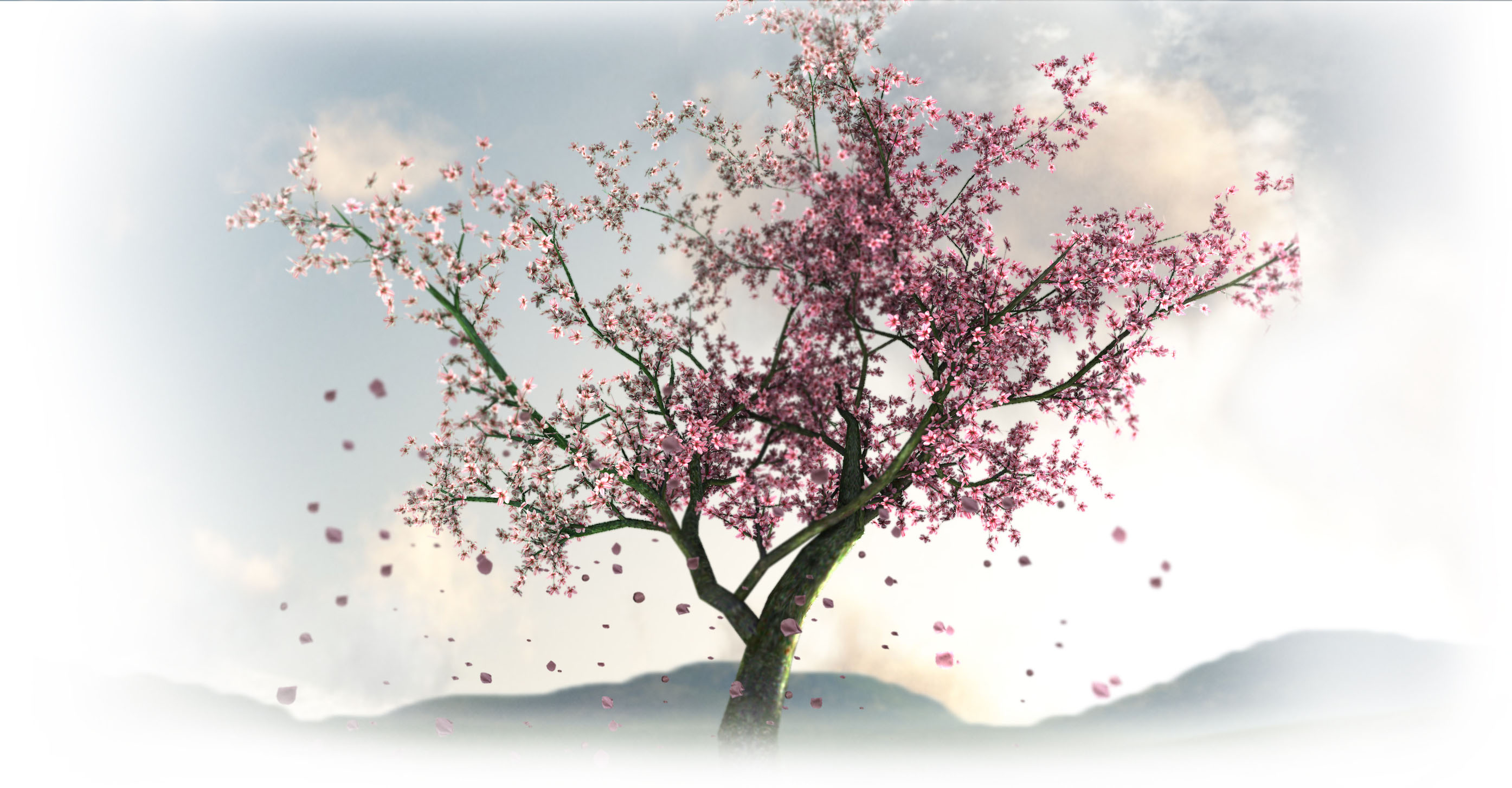 Handy-Wallpaper Rosa, Kirschblüte, Sakura, Baum, Künstlerisch kostenlos herunterladen.