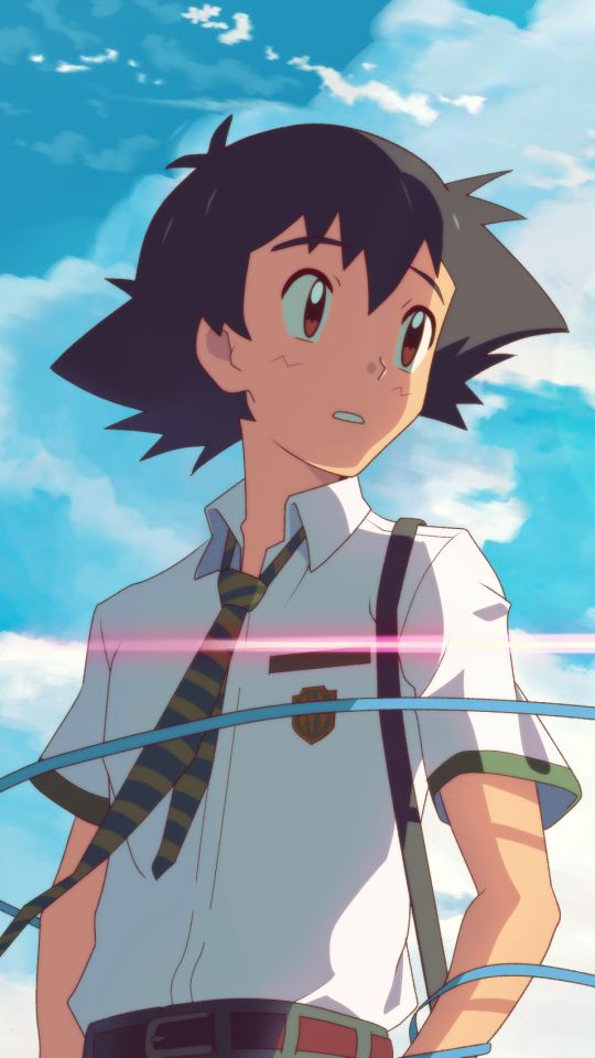 Download mobile wallpaper Anime, Pokémon, Uniform, Crossover, School Uniform, Ash Ketchum, Kimi No Na Wa for free.