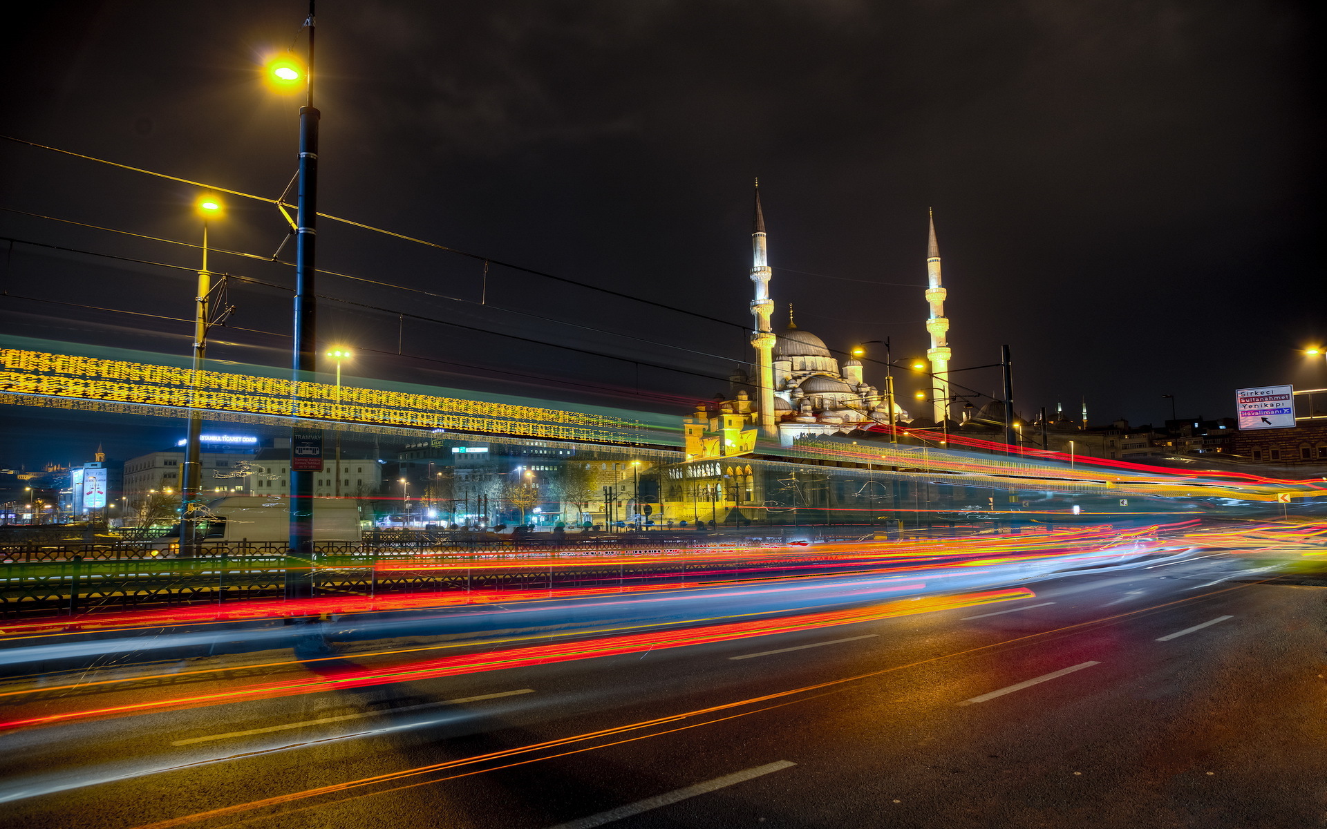 無料モバイル壁紙街, 光, 七面鳥, 夜, 写真撮影, モスク, イスタンブール, 建築, タイムラプスをダウンロードします。