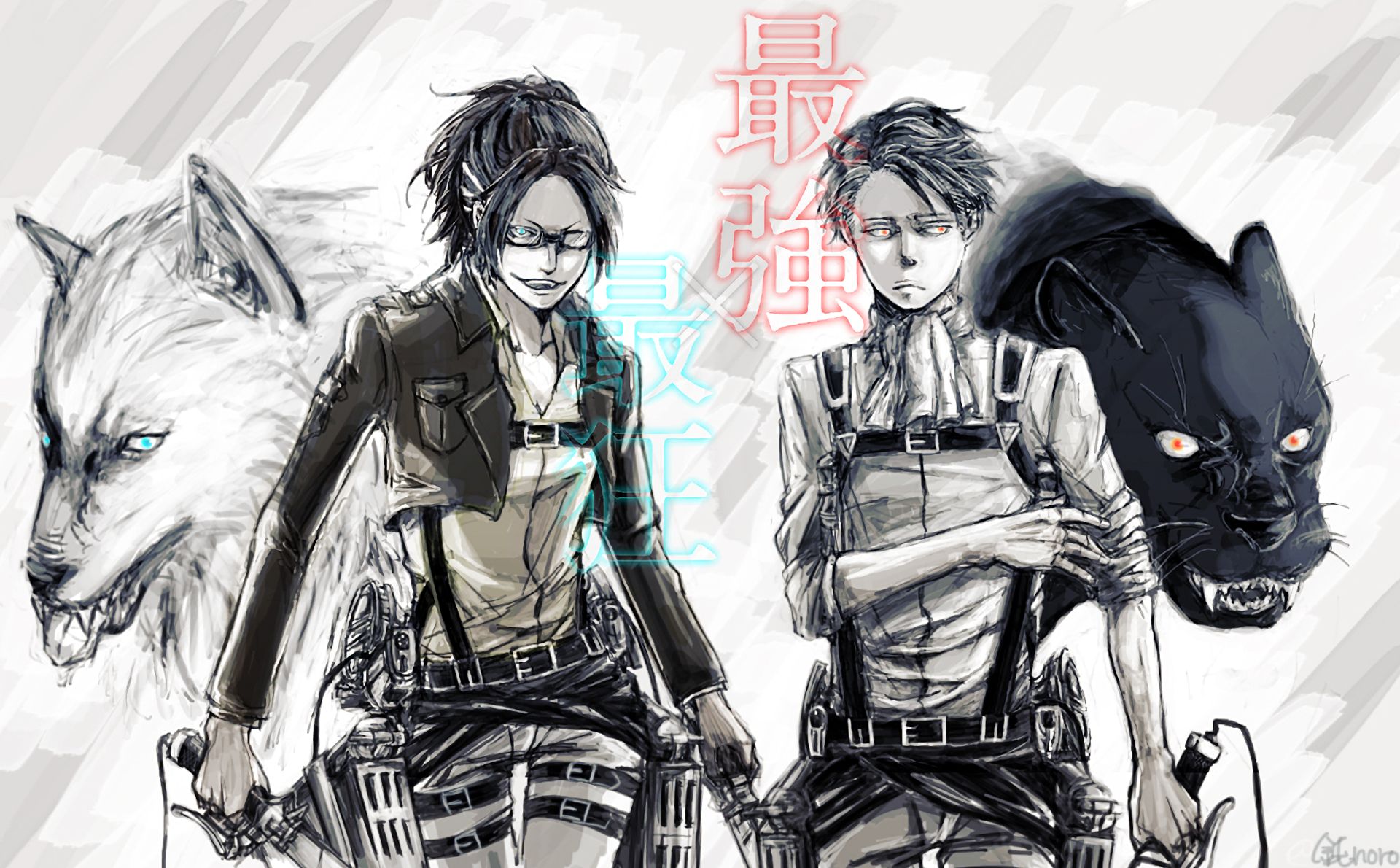 Download mobile wallpaper Anime, Attack On Titan, Levi Ackerman, Hange Zoë for free.
