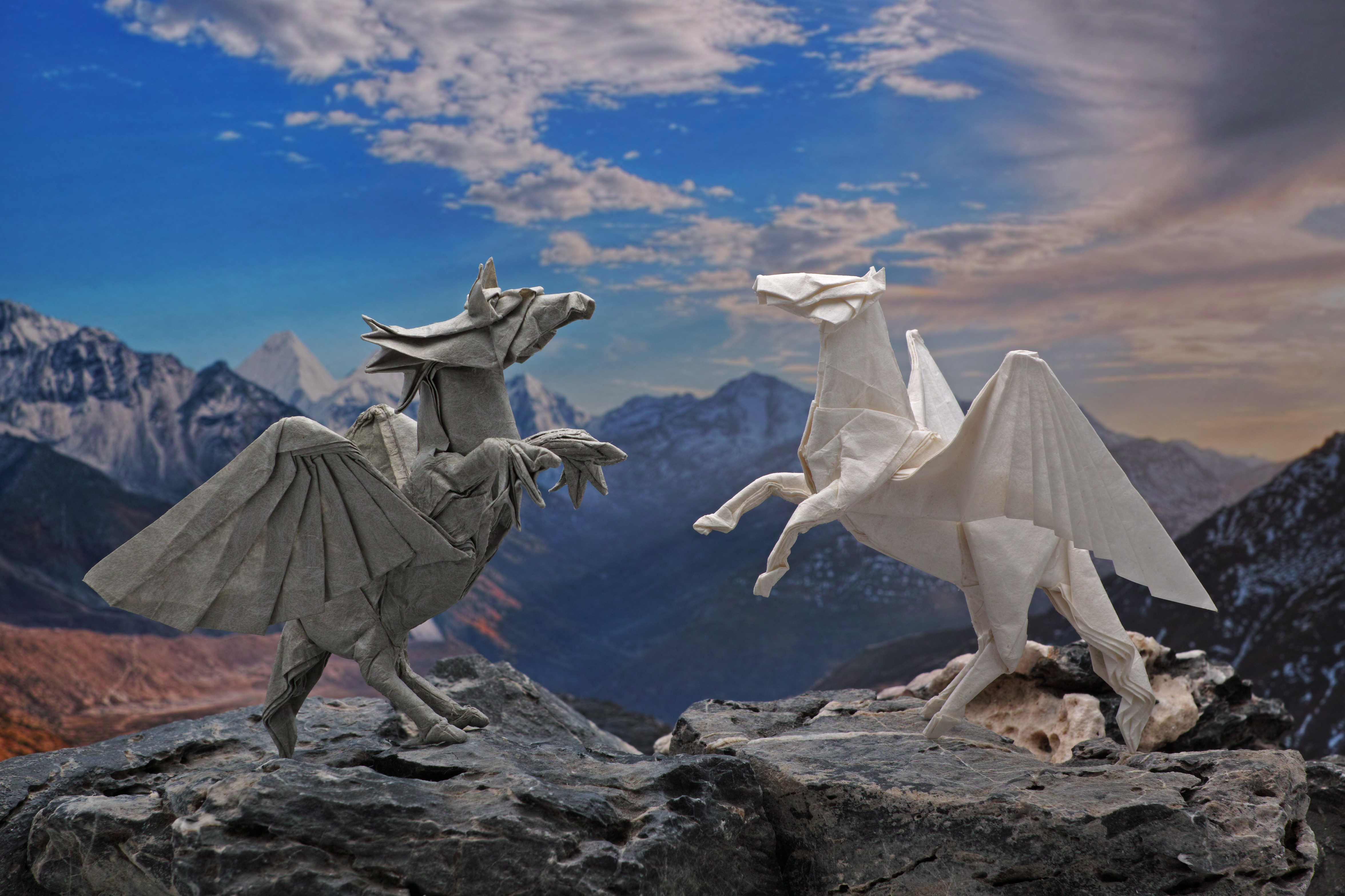 Free download wallpaper Dragon, Origami, Man Made on your PC desktop