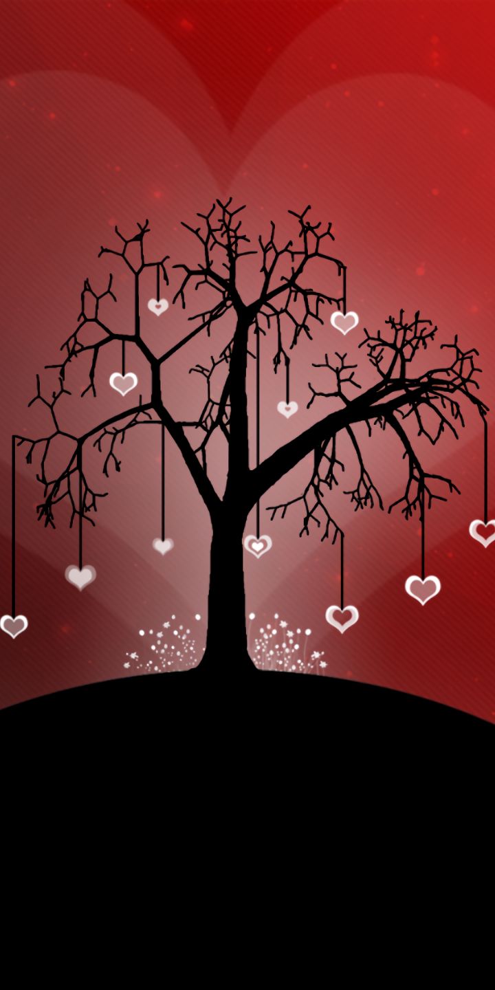 Descarga gratuita de fondo de pantalla para móvil de Árbol, Corazón, Artístico, Parejas.