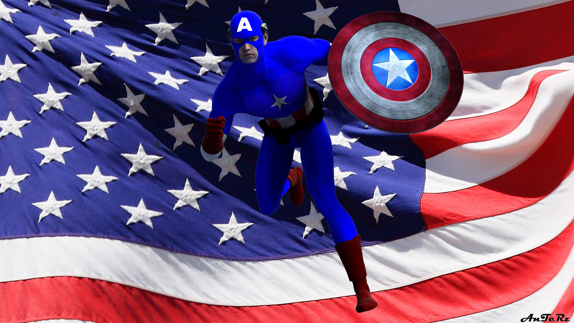 Завантажити шпалери безкоштовно Капітан Америка, Прапор, Комікси картинка на робочий стіл ПК