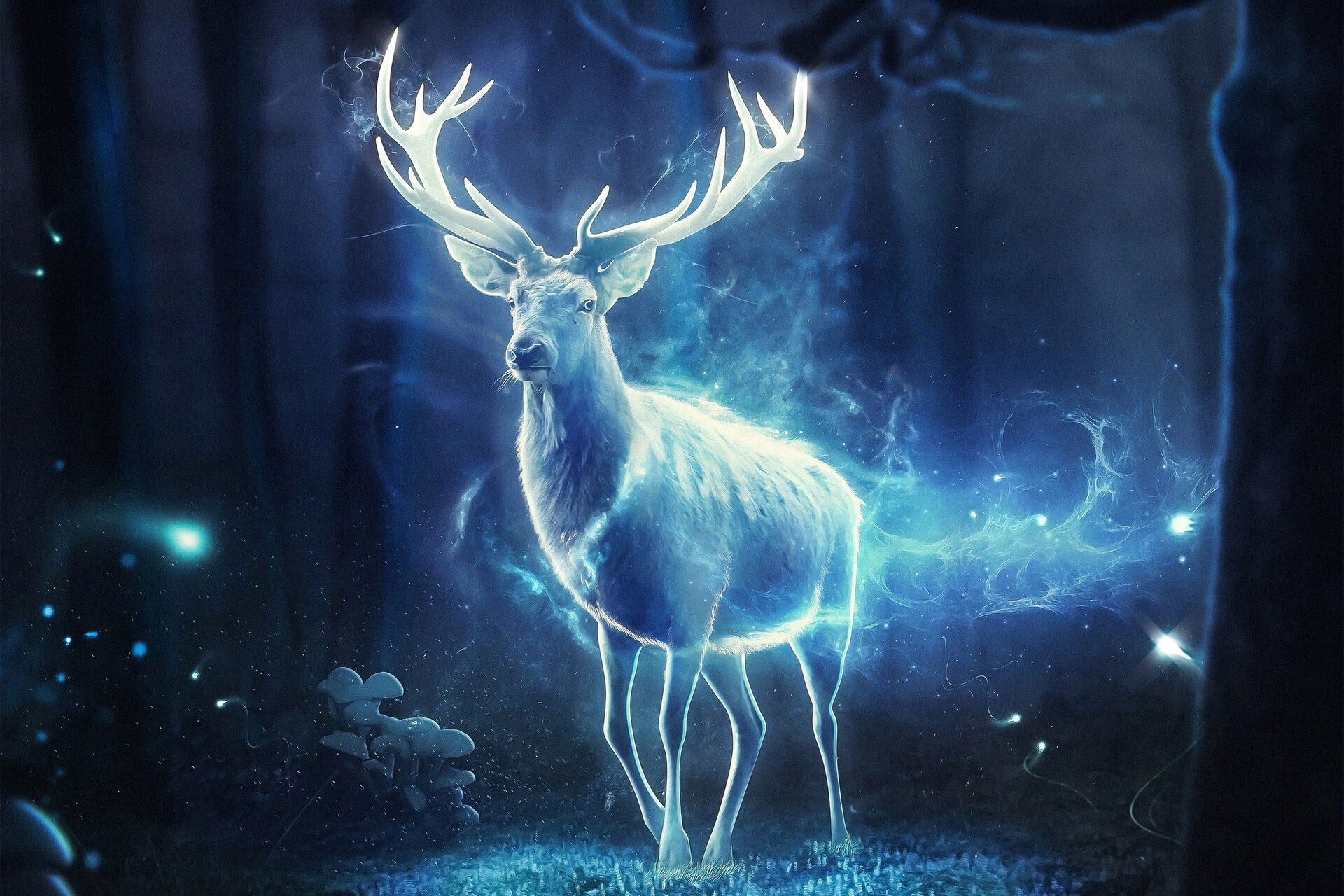 Download mobile wallpaper Magic, Fantasy, Deer, Spirit, Fantasy Animals for free.