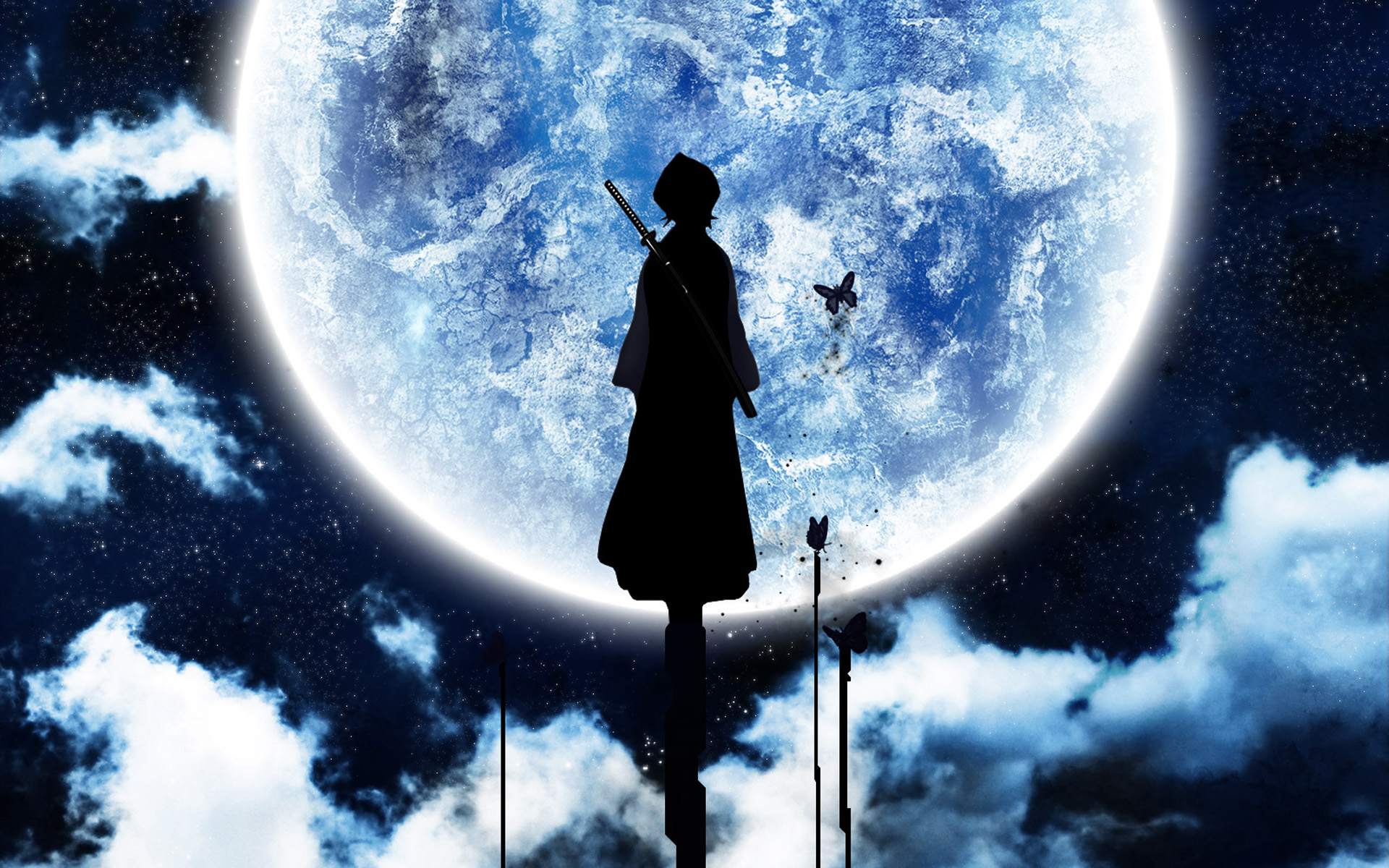 159312 baixar papel de parede anime, alvejante, lua, rukia kuchiki - protetores de tela e imagens gratuitamente