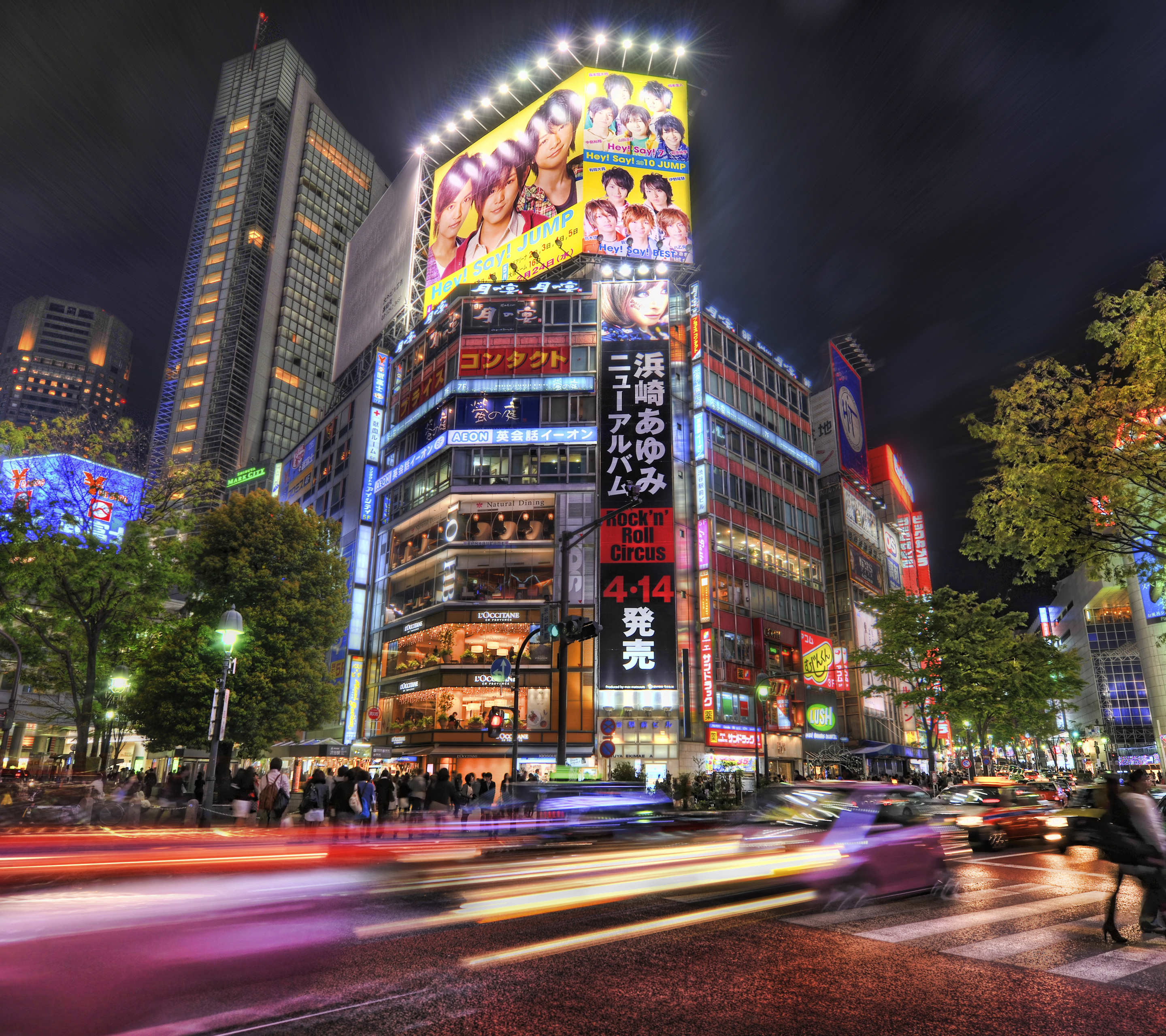 PCデスクトップに都市, 街, 人々, 建物, 光, 日本, 東京, ビルボード, 夜, マンメイド, タイムラプス画像を無料でダウンロード
