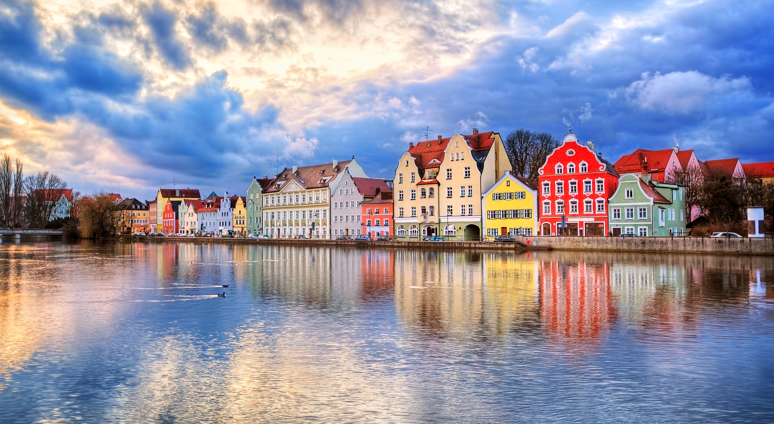 Download mobile wallpaper Lake, House, Colorful, Germany, Town, Man Made, Towns for free.