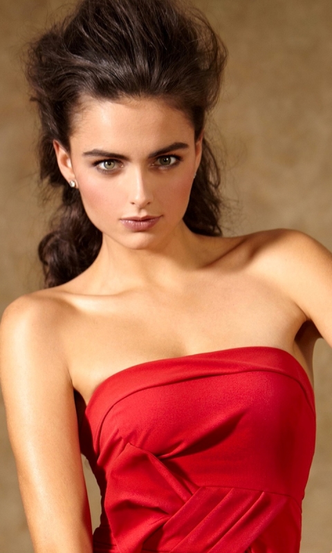 Handy-Wallpaper Kleid, Modell, Frauen, Rotes Kleid, Darla Baker kostenlos herunterladen.