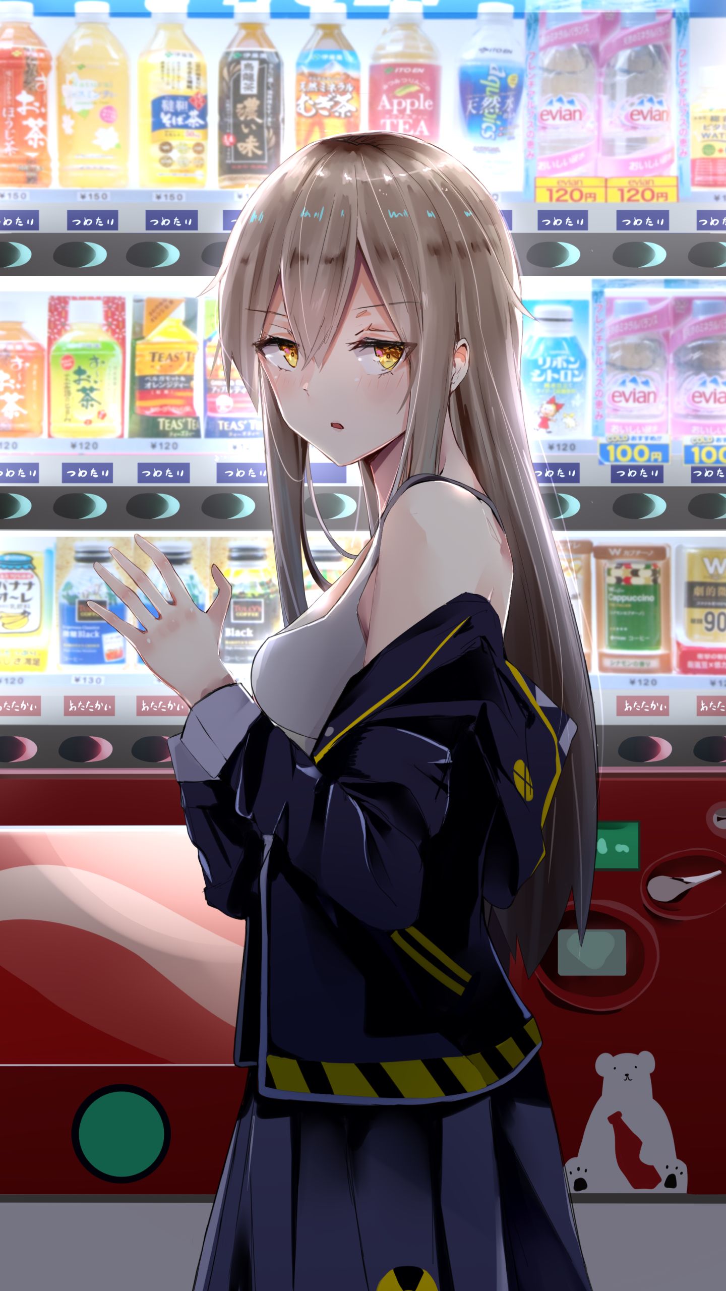 Download mobile wallpaper Anime, Night, Original, Vending Machine for free.