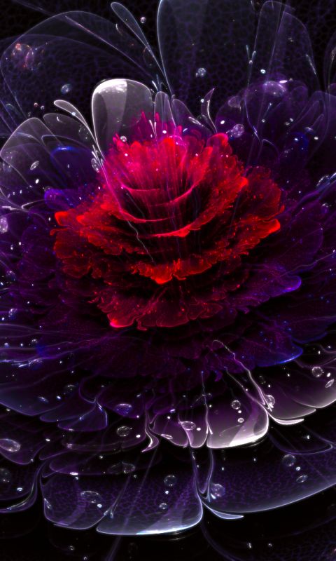 Download mobile wallpaper Abstract, Flower, Fractal, Purple for free.