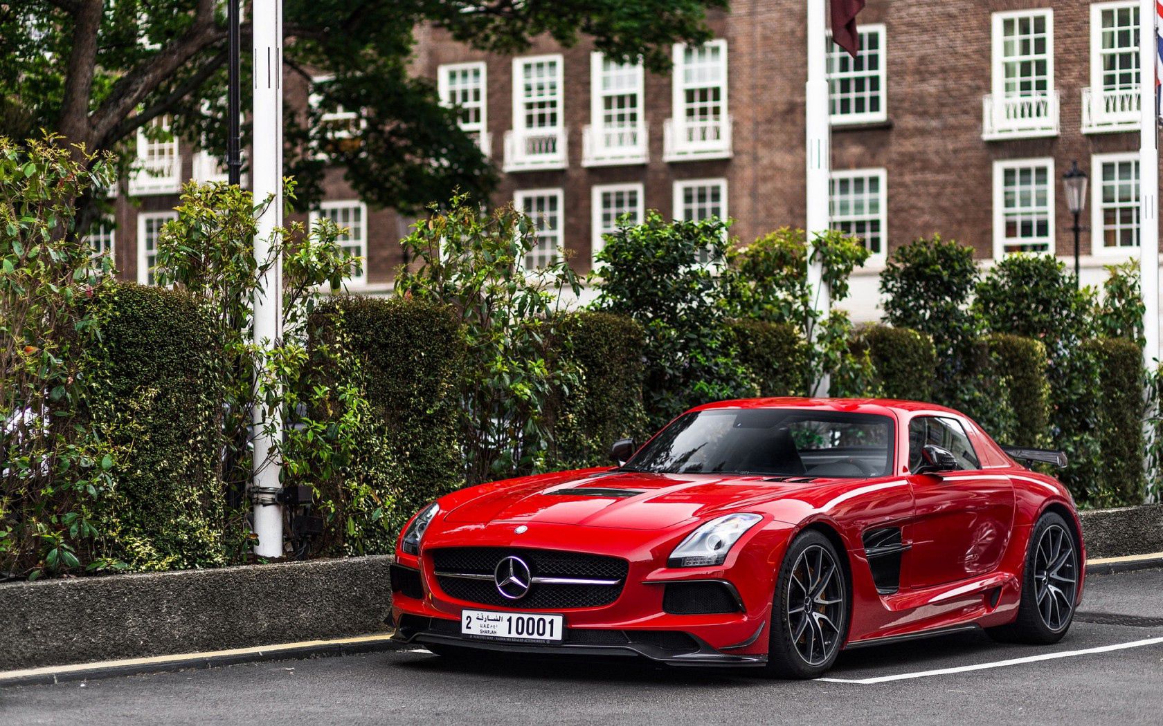 mercedes benz, sls, cars, red, side view mobile wallpaper