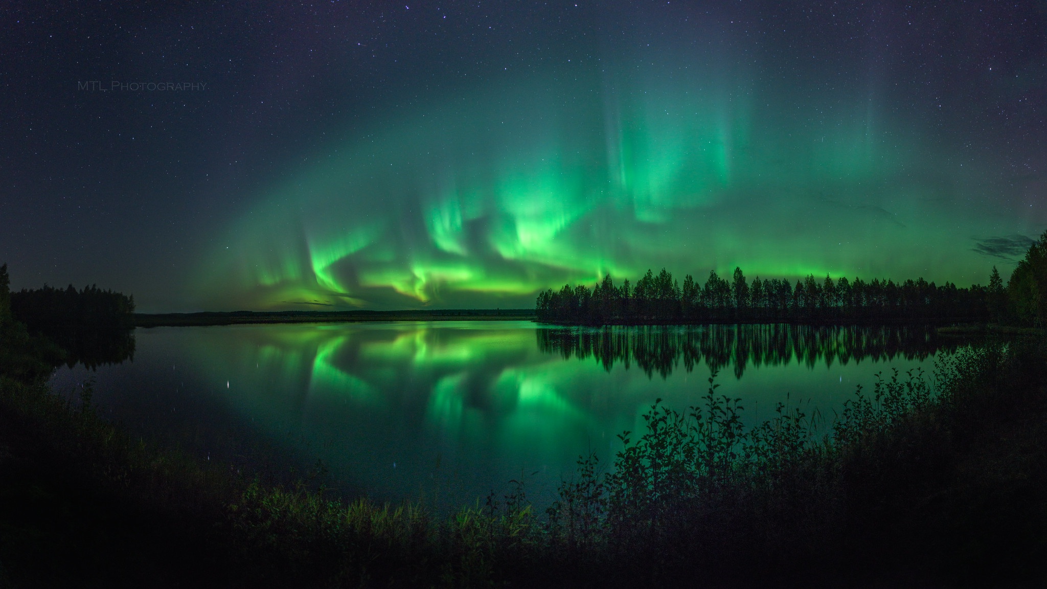 Free download wallpaper Nature, Sky, Night, Lake, Reflection, Earth, Aurora Borealis on your PC desktop