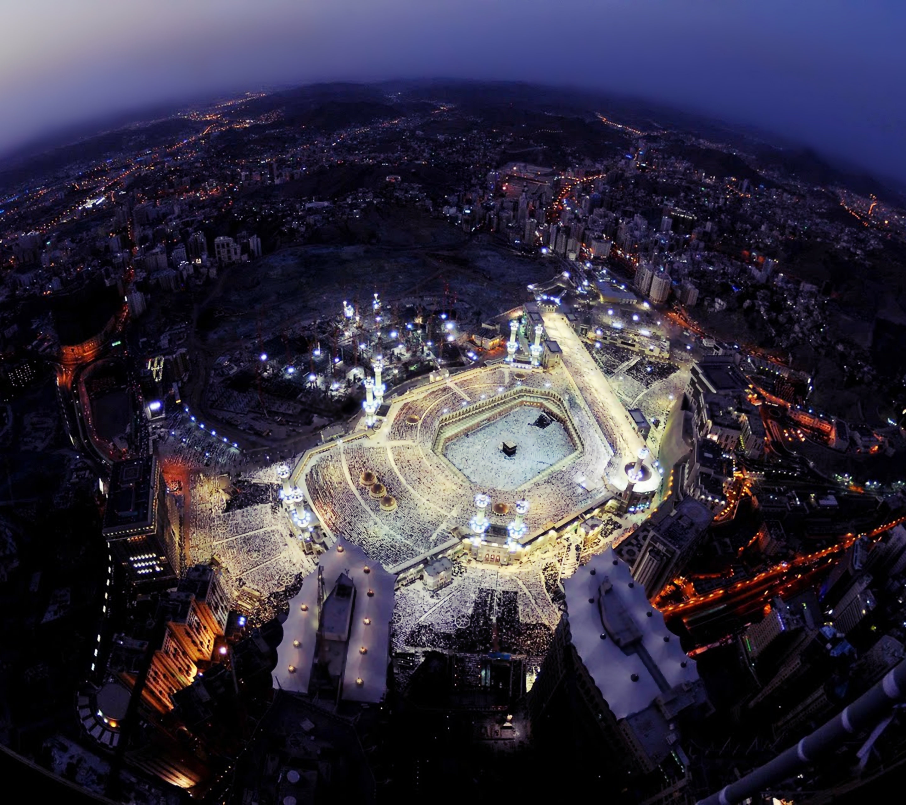 mosque, islam, kaaba, masjid al haram (mecca), mecca, religious, city, religion, saudi arabia, light, building, mosques