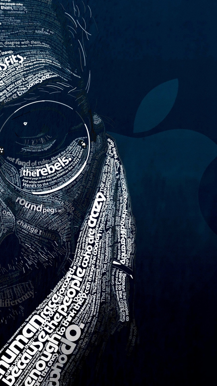 Download mobile wallpaper Typography, Face, Celebrity, Apple Inc, Steve Jobs for free.