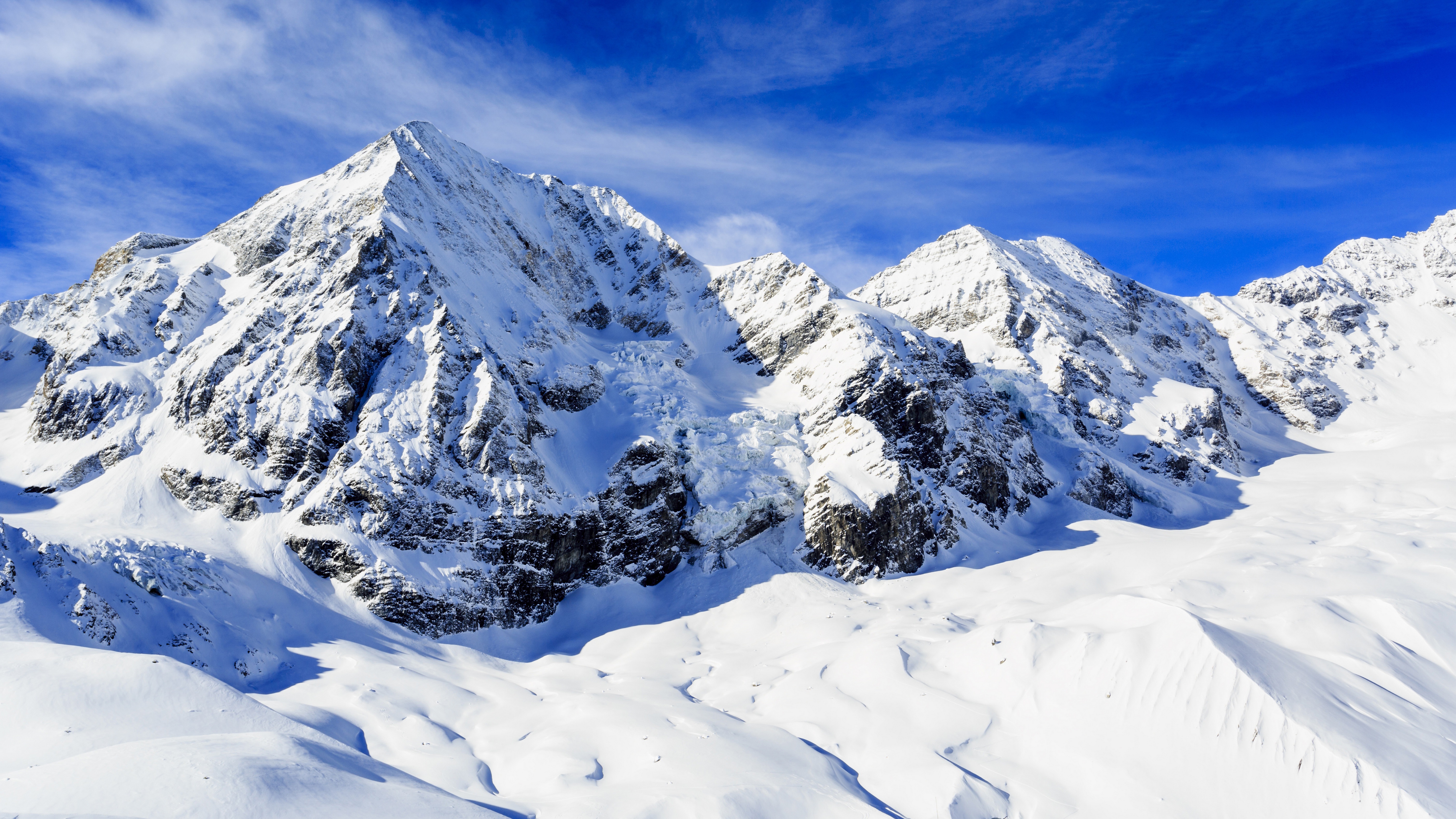 Free download wallpaper Winter, Nature, Sky, Mountains, Snow, Mountain, Earth on your PC desktop