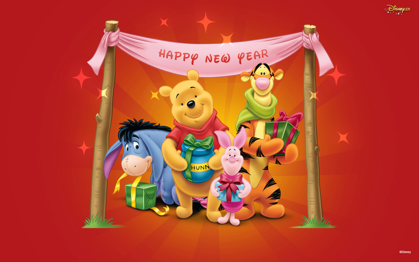 Download mobile wallpaper New Year, Winnie The Pooh, Tv Show for free.