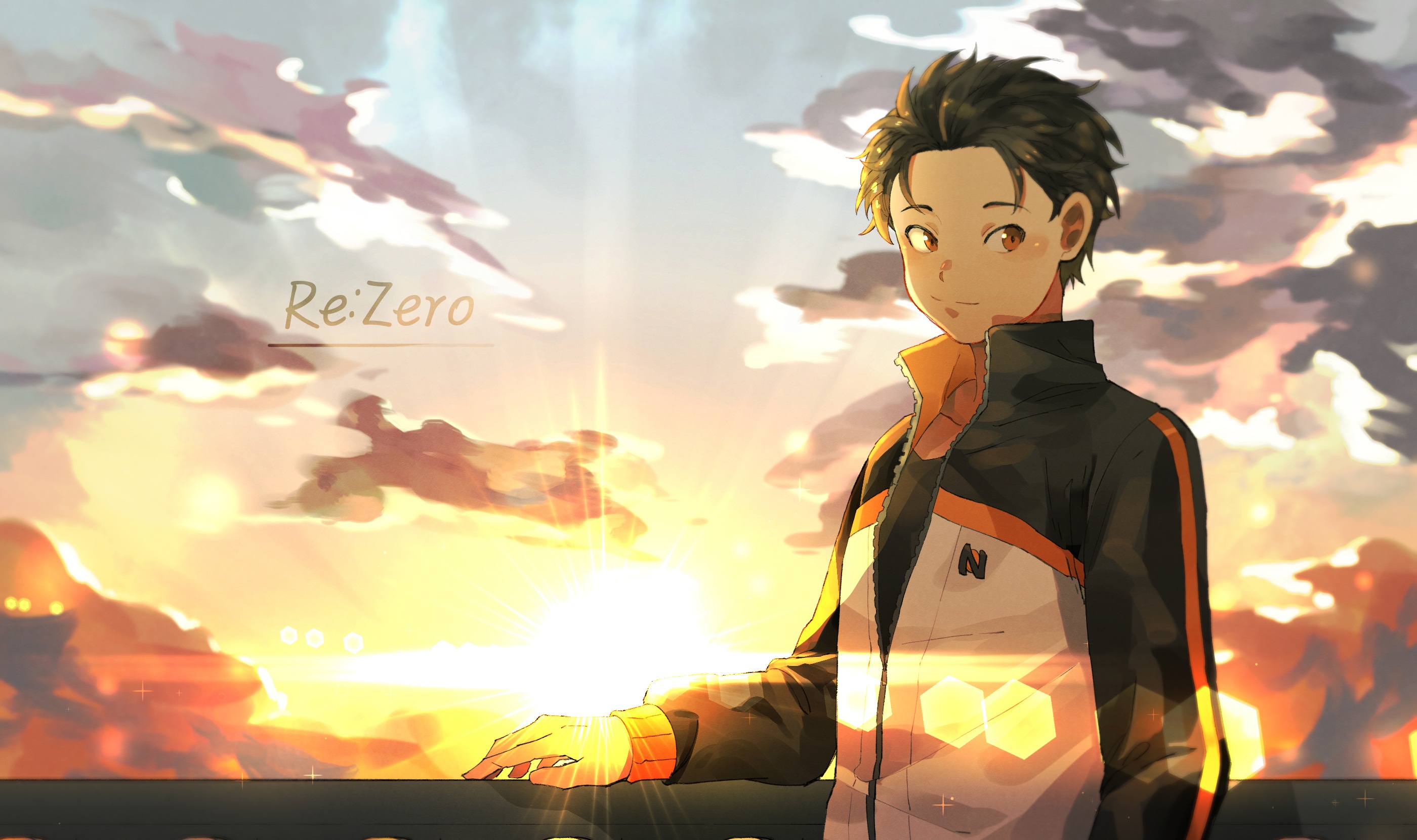 Скачать картинку Аниме, Закат, Re:zero Начало Жизни В Другом Мире, Субару Нацуки в телефон бесплатно.