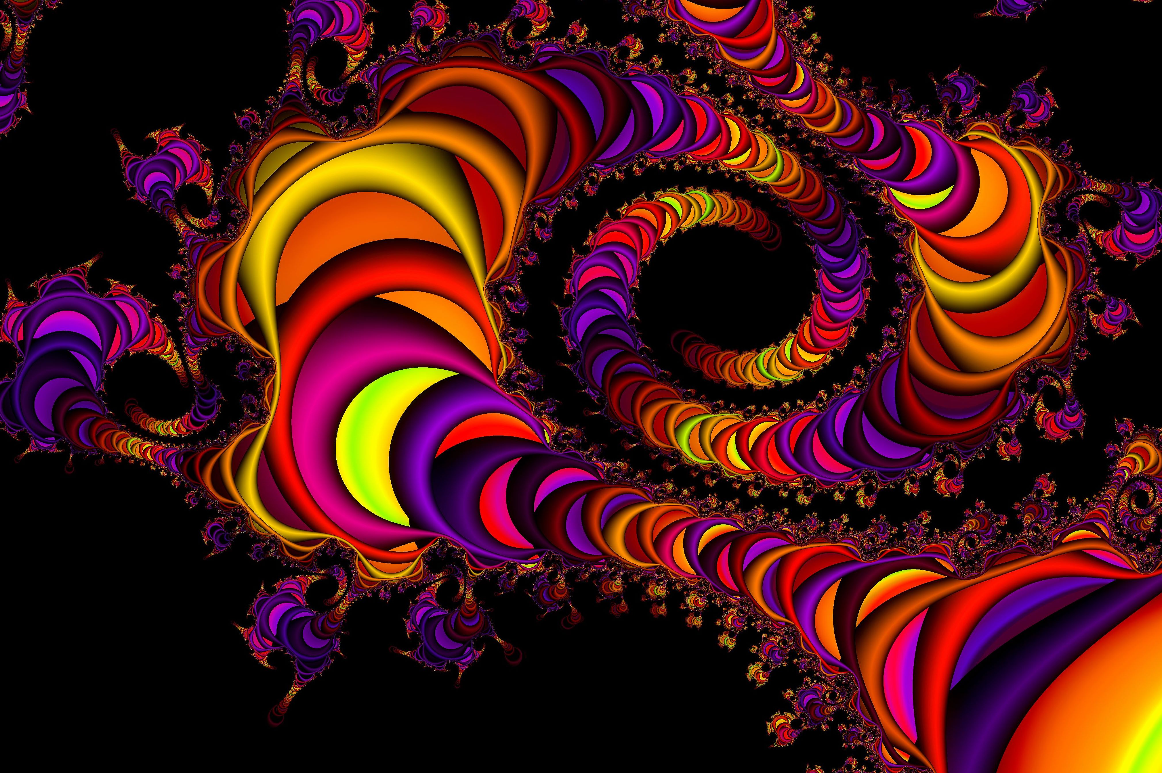 Free download wallpaper Abstract, Fractal, Colorful, Swirl on your PC desktop