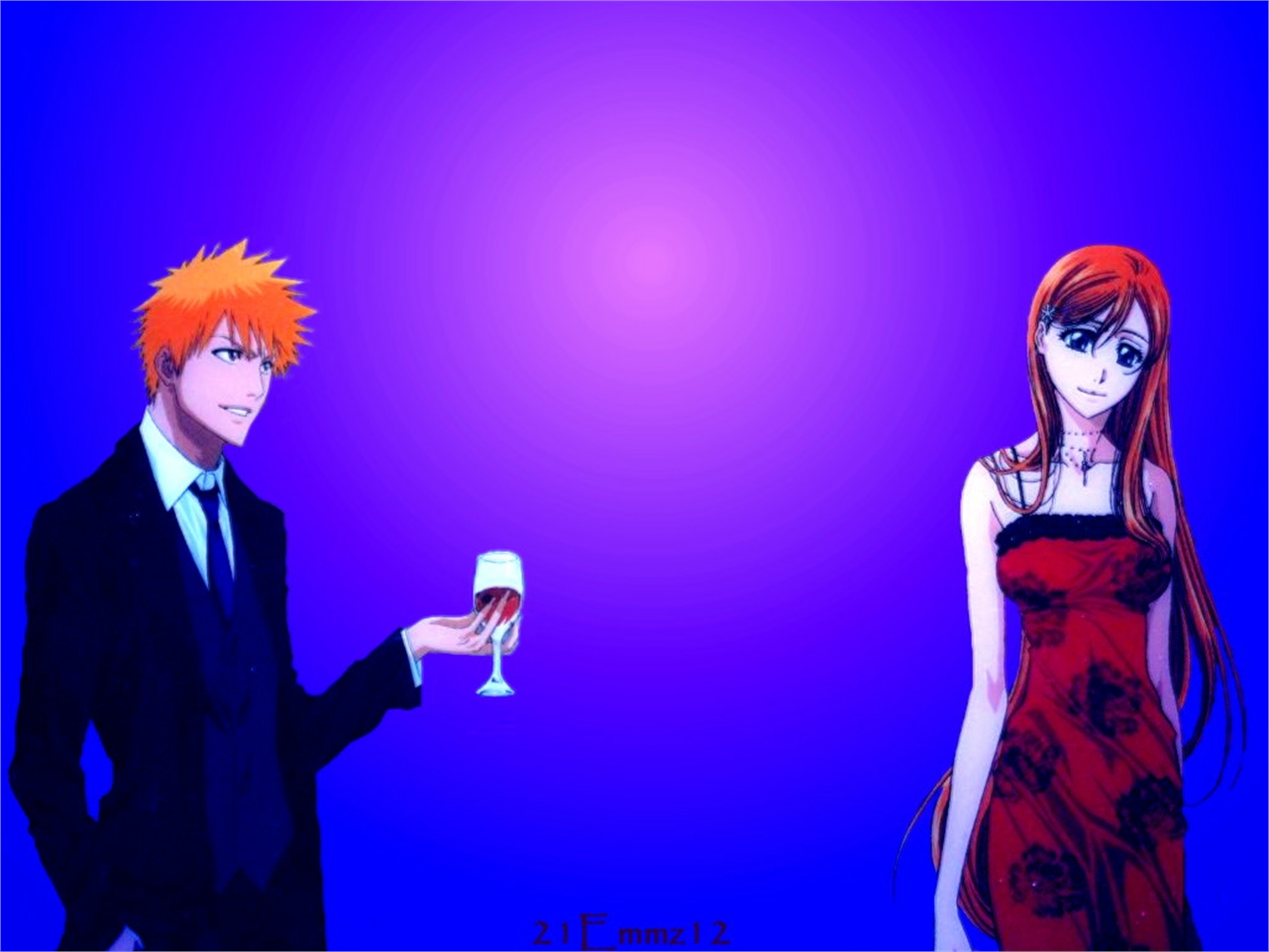 Laden Sie das Bleach, Animes, Ichigo Kurosaki, Orihime Inoue-Bild kostenlos auf Ihren PC-Desktop herunter