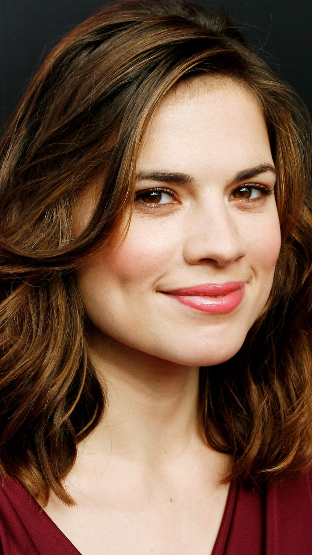 Download mobile wallpaper Face, Brunette, Celebrity, Brown Eyes, Actress, Hayley Atwell for free.