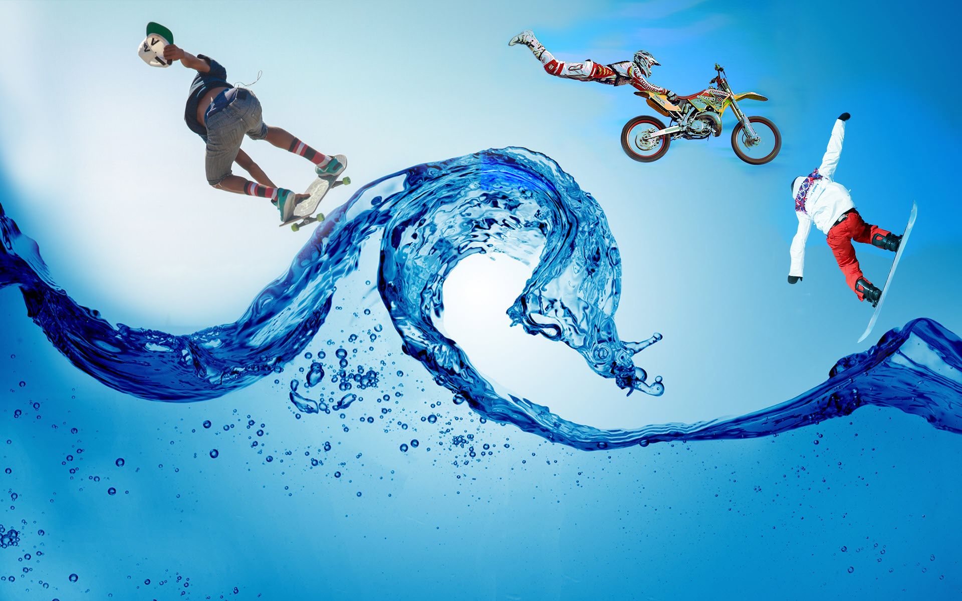sports, artistic, motocross, skateboard, snowboard, water Full HD