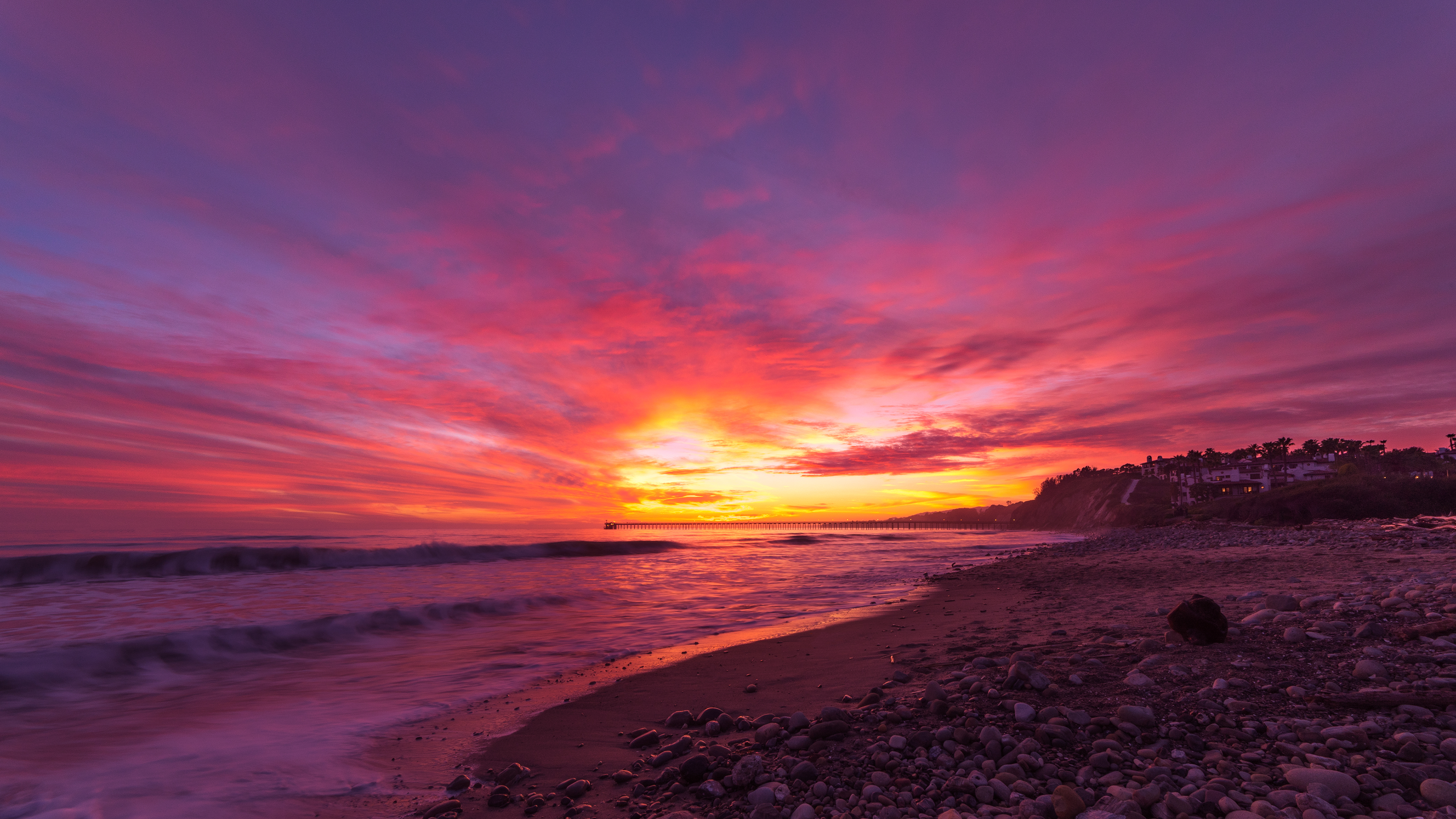 Download mobile wallpaper Sunset, Sky, Beach, Photography for free.