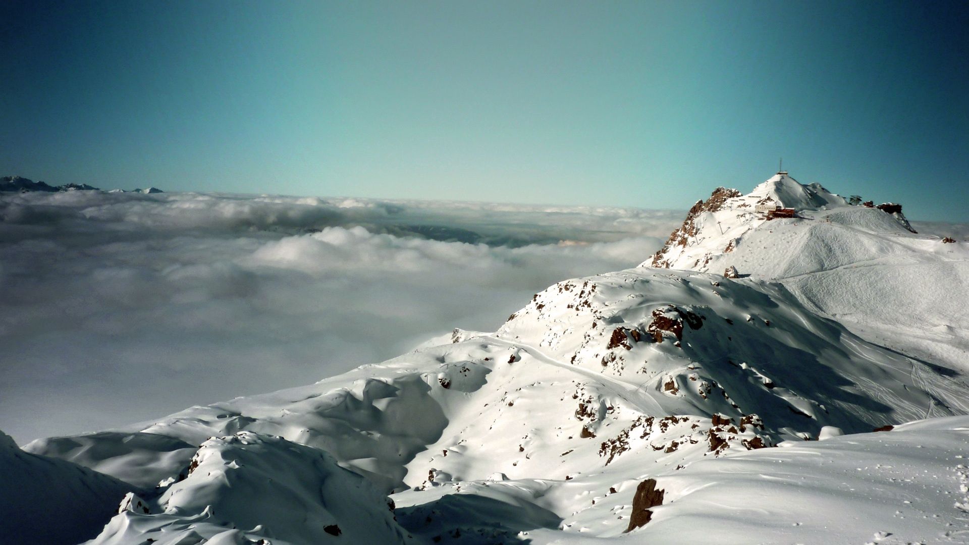 Handy-Wallpaper Sky, Mountains, Schnee, Alpen, Natur kostenlos herunterladen.