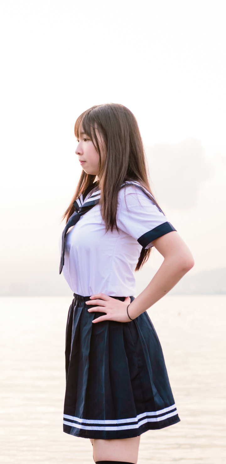 Download mobile wallpaper Women, Asian, School Uniform for free.