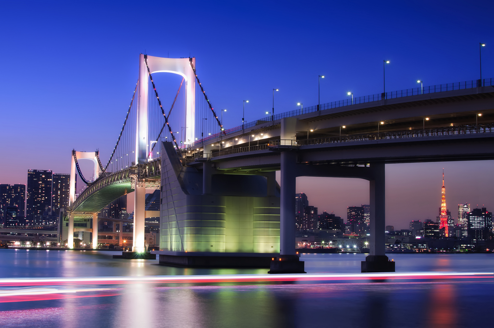 301449 скачать обои радужный мост, сделано человеком, япония, токио, мосты - заставки и картинки бесплатно